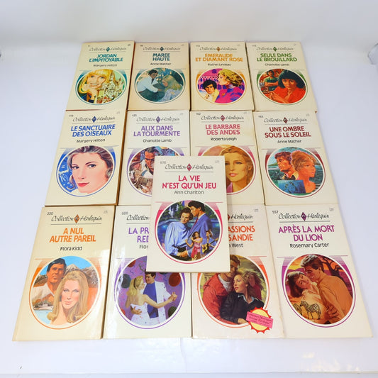 Collection Harlequin Lot 13 Livres en Français/French Romance Love Vintage 1980s