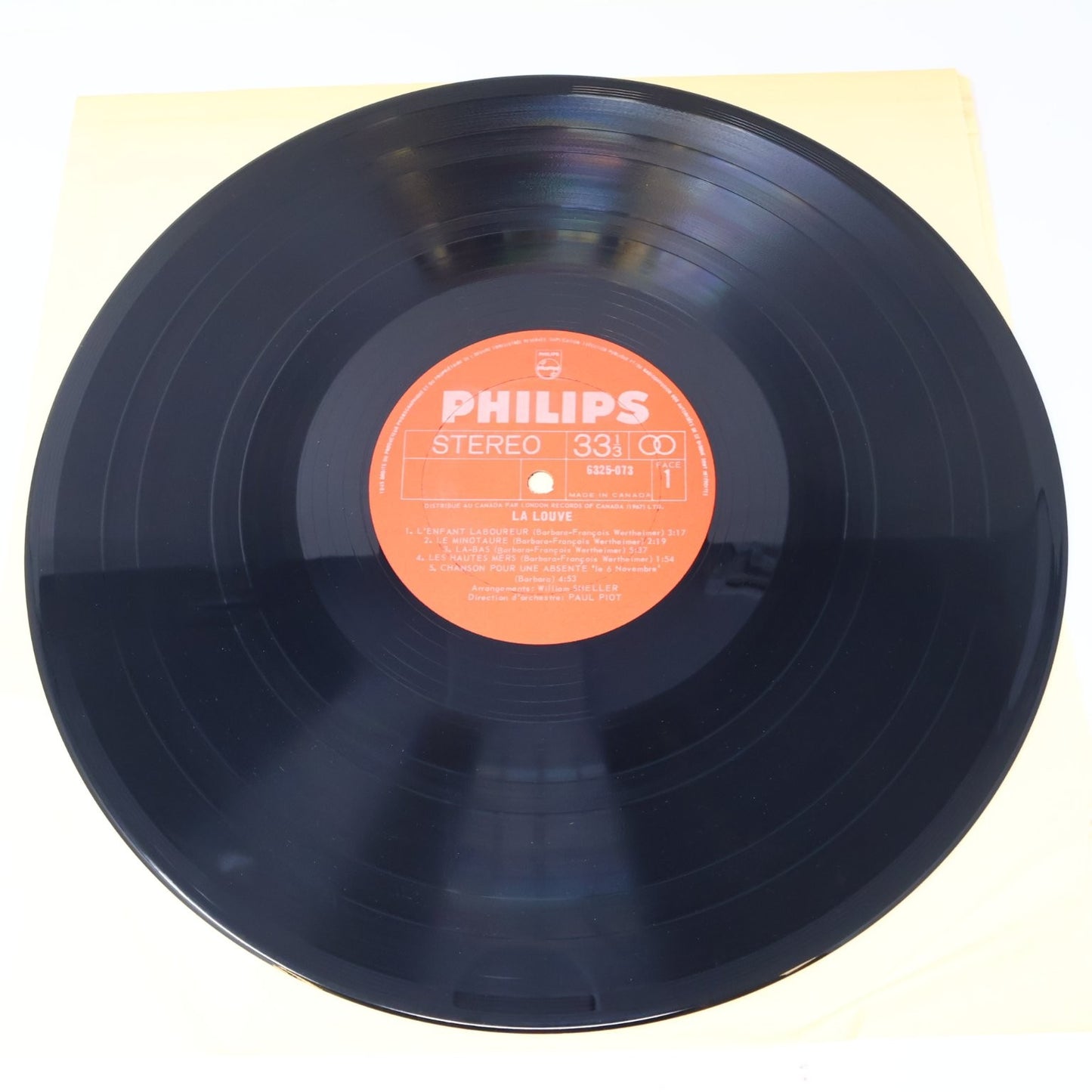 Barbara La Louve LP Record 1973 Philips French Chanson 33 RPM 6325 073 Excellent