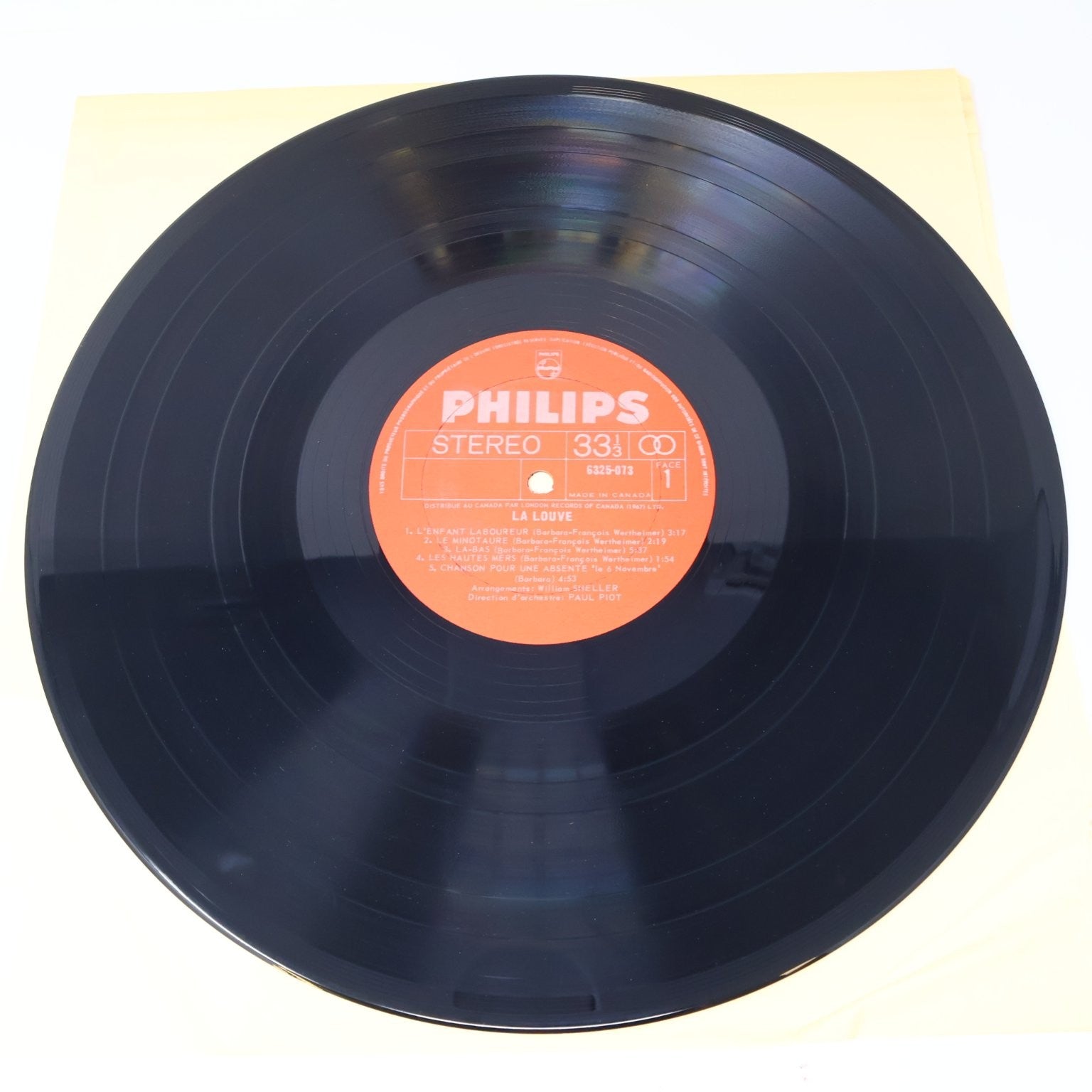 Barbara La Louve LP Record 1973 Philips French Chanson 33 RPM 6325 073 Excellent