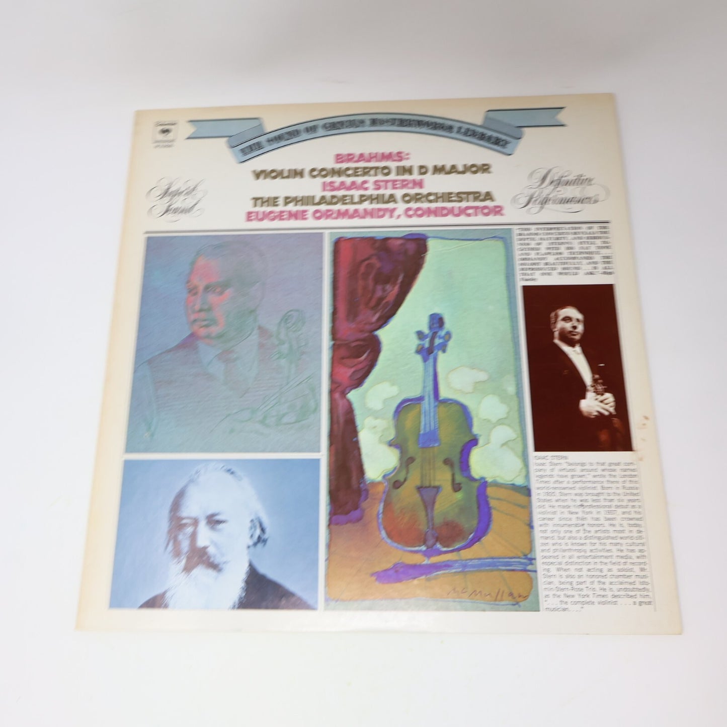 Isaac Stern Brahms Ormandy Violin Concerto In D Major 1973 Record Vinyl M 31836