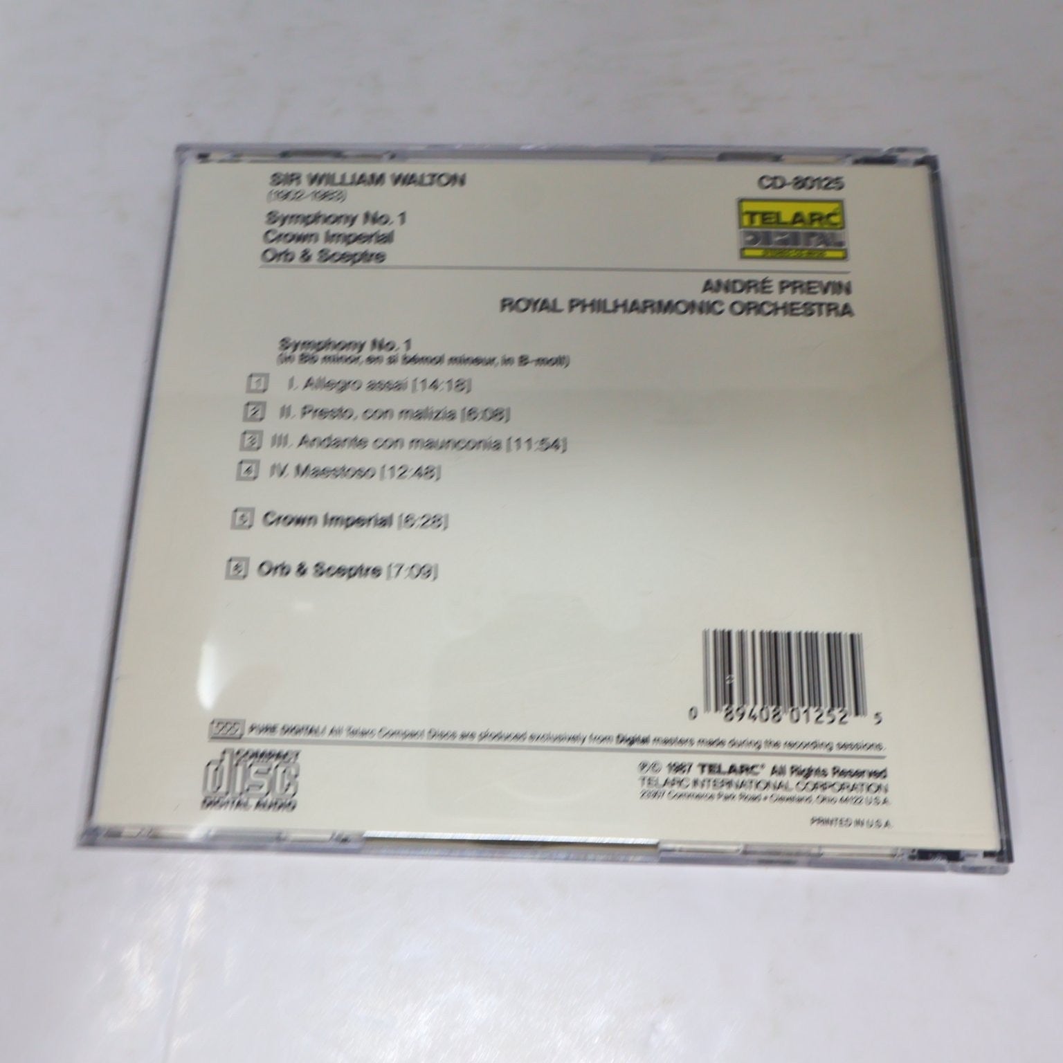 Walton Violin 3 CD Lot Violin/Viola Concertos/Symphony #1 Nigel Kennedy Prévin