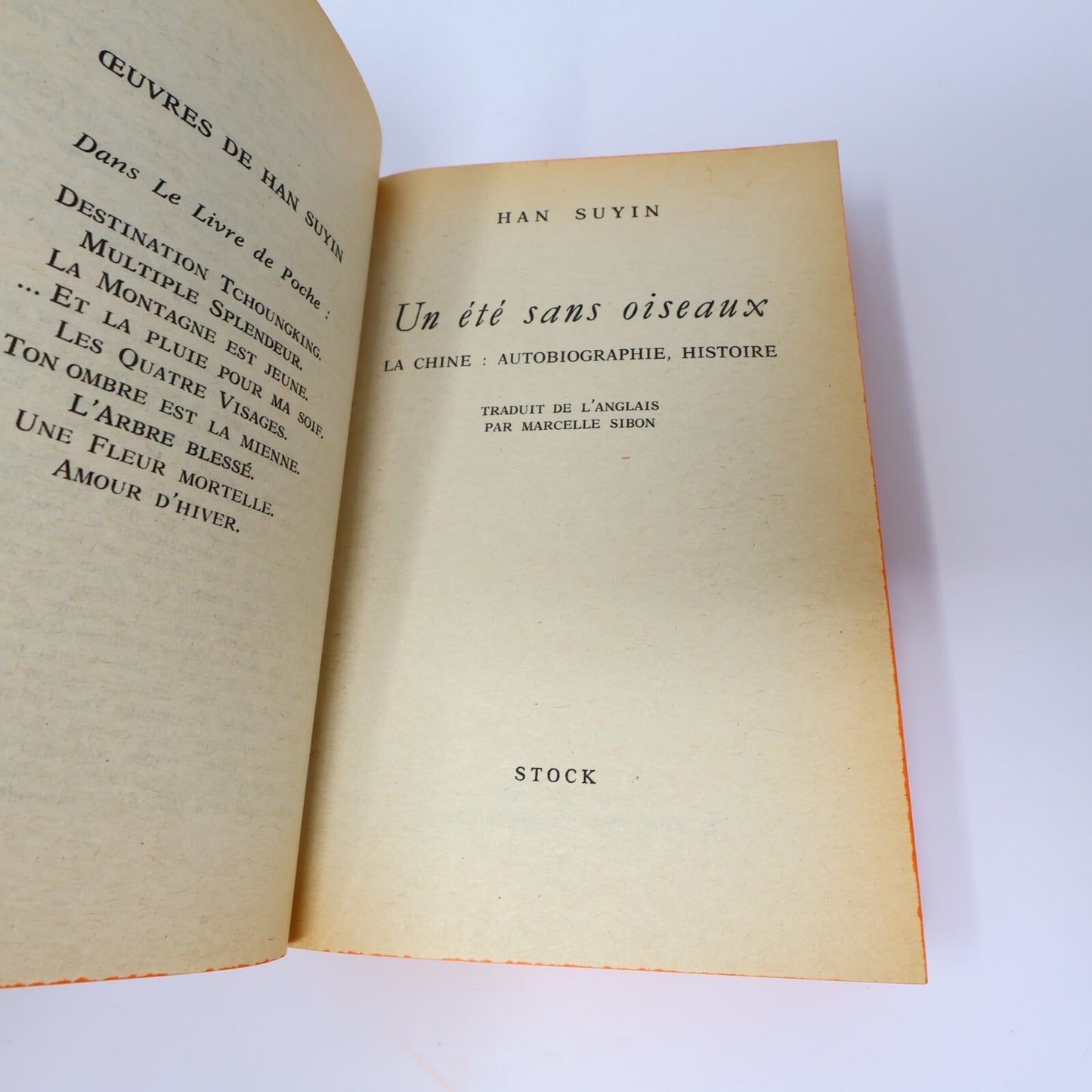 Han Suyin Lot 10 Livres Déluge du Matin/L'Arbre Blessé/Moisson du Phénix Romance