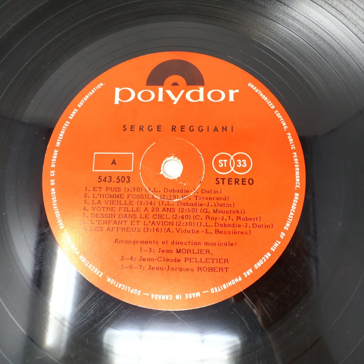 Serge Reggiani Lot 4 Disques Record Bon A Tirer/Éponyme Polydor Canada 70s VG+