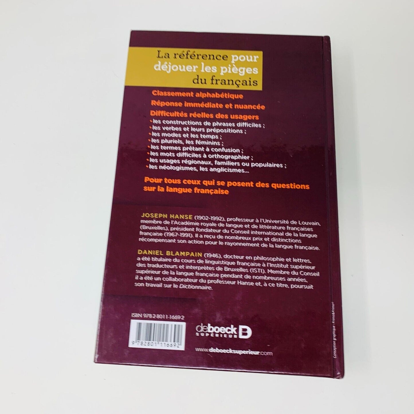 2019 Dictionnaire des Difficultés du Français De Boeck 6e Édition Blampain Hanse