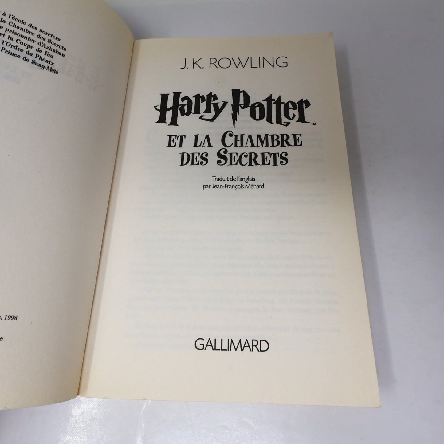 Harry Potter et la Chambre des Secrets Grand Format J.K. Rowling 2000 PB Livre