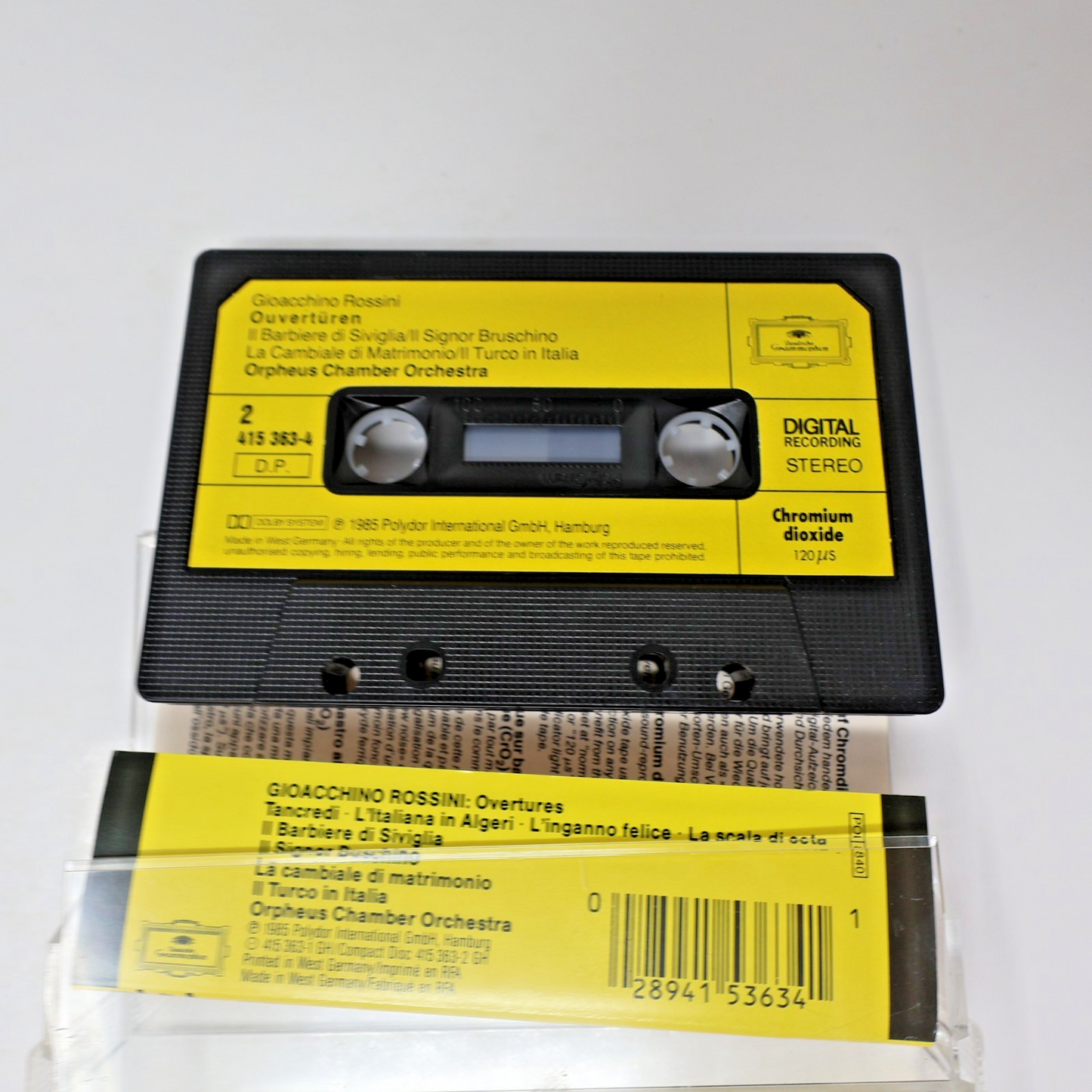 Rossini-Overtures Cassette Orpheus Chamber Orchestra 1985 DGG 415 363-4 Tancredi