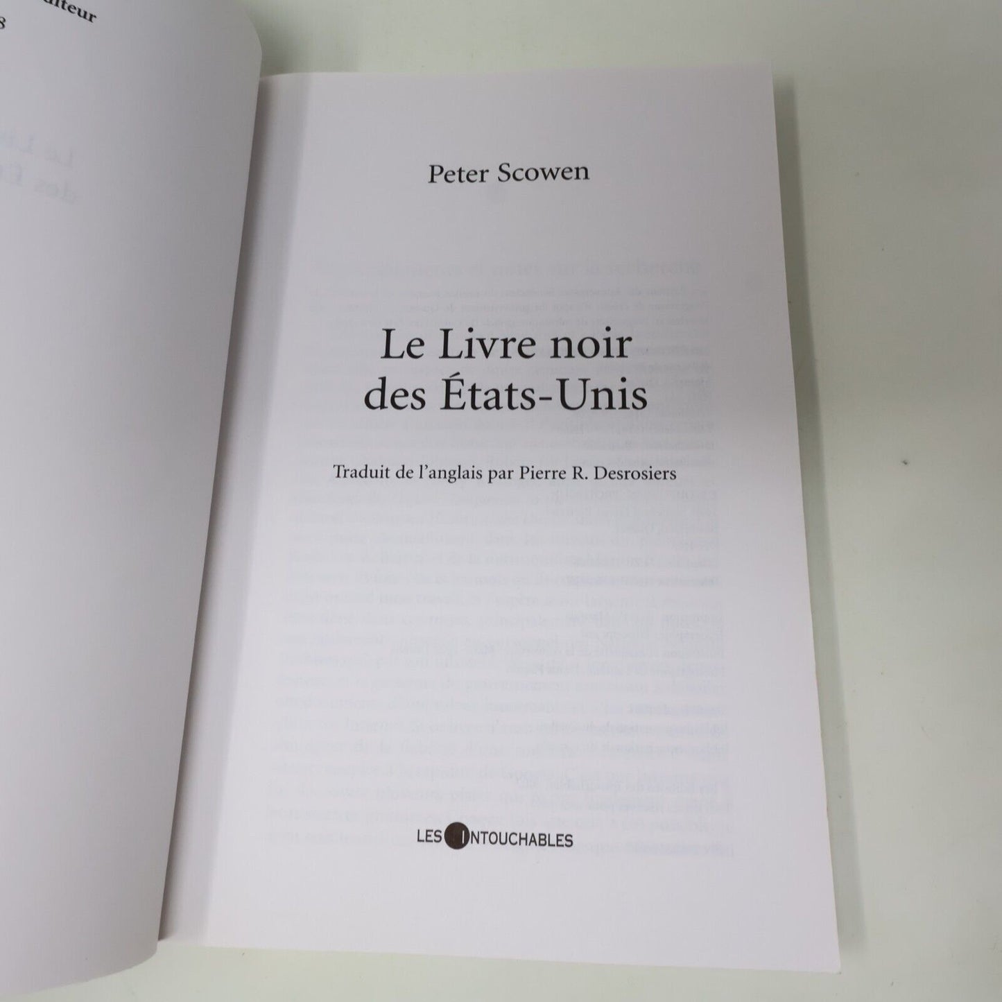 2002 Le Livre Noir des États-Unis de Peter Scowen Histoire USA Les Intouchables