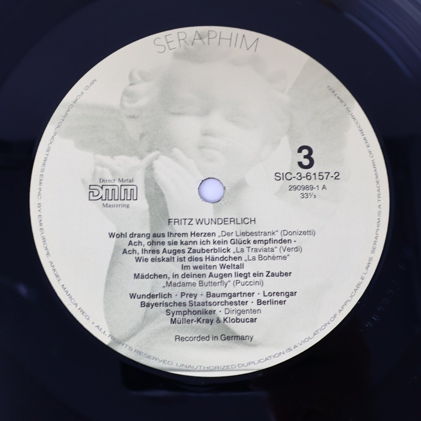 The Art of Fritz Wunderlich Tenor Seraphim 3x LP Record Vinyl Box Set SIC-6157