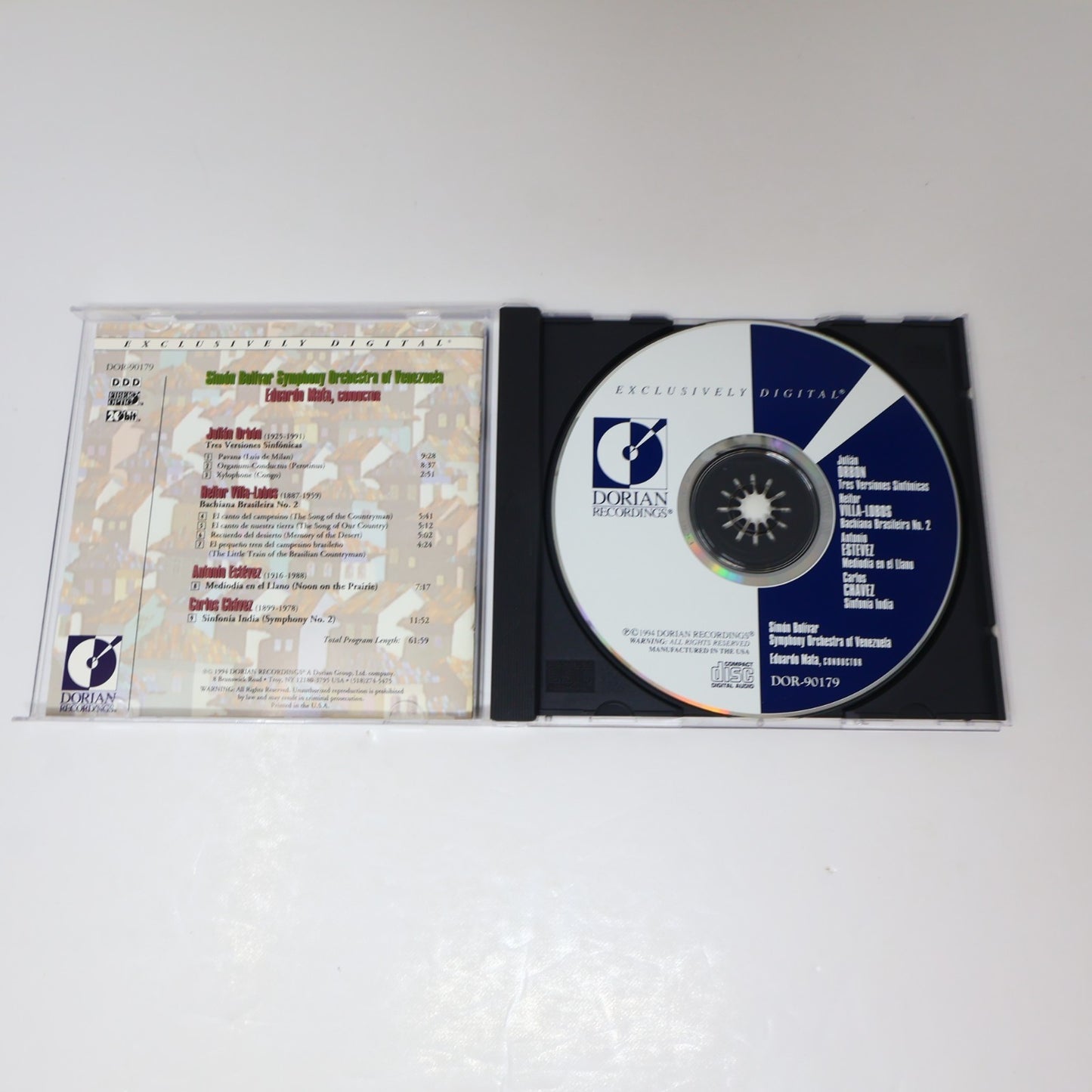 Music of Latin American Masters Orbon Villa-Lobos Estevez Chavez CD Dorian 1994