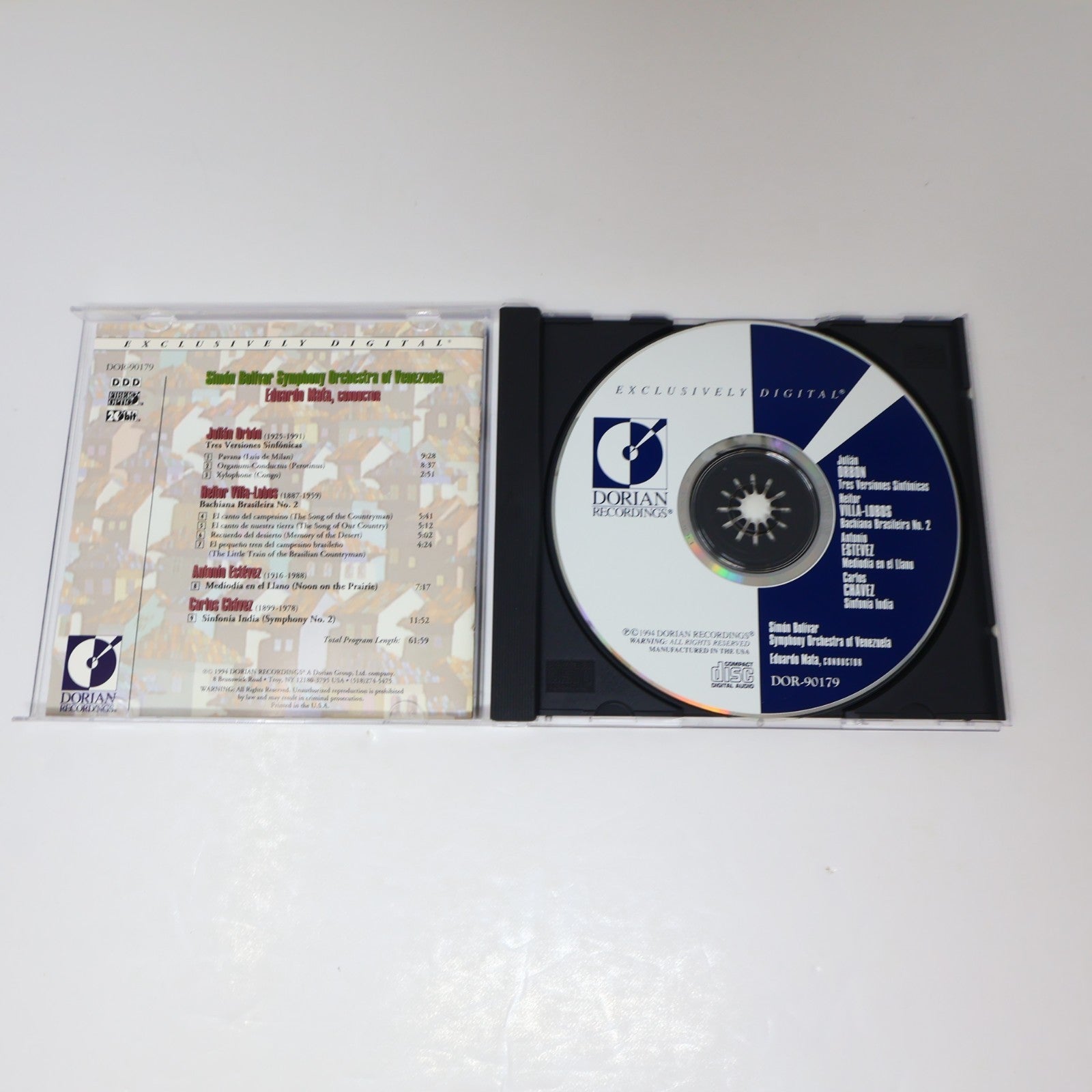 Music of Latin American Masters Orbon Villa-Lobos Estevez Chavez CD Dorian 1994