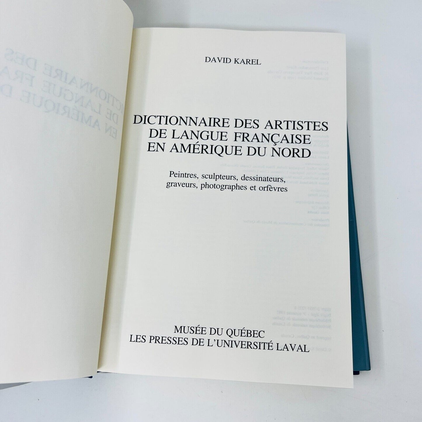 Dictionnaire des Artistes de Langue Française en Amérique du Nord de David Karel