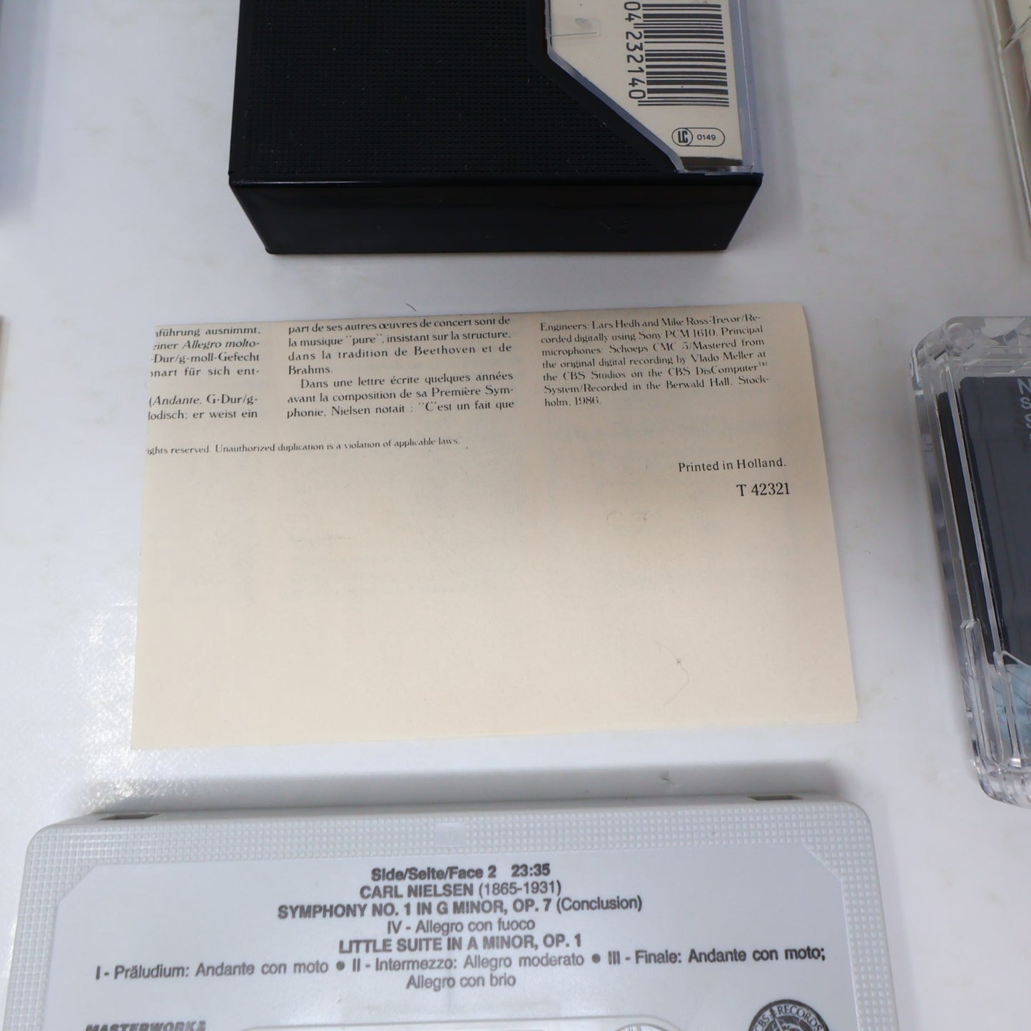 Carl Nielsen 3 Cassettes Lot Symphonies #1-3 Esa-Pekka Salonen/Herbert Blomstedt