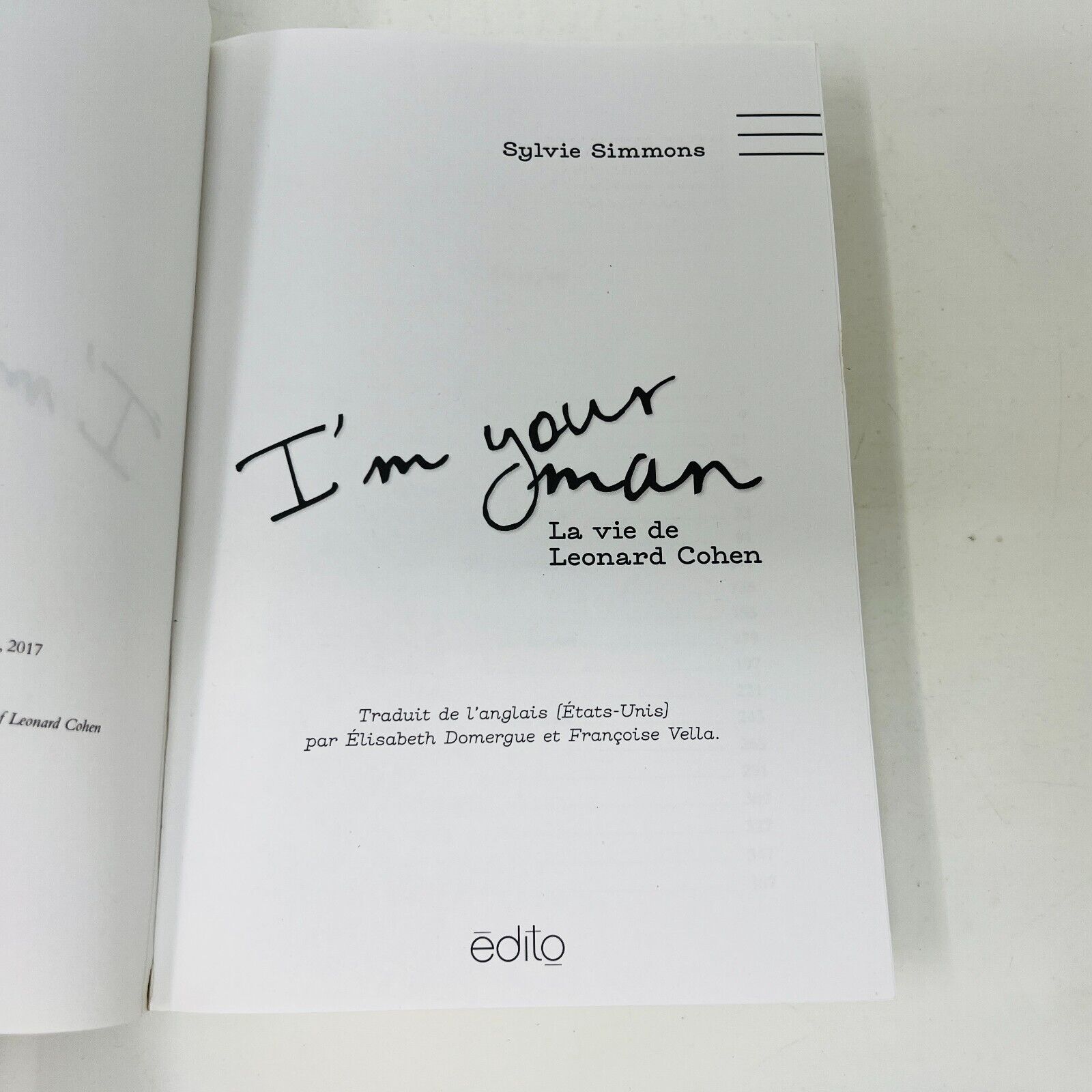 2017 I'm Your Man La Vie de Leonard Cohen Biographie de Sylvie Simmons Français