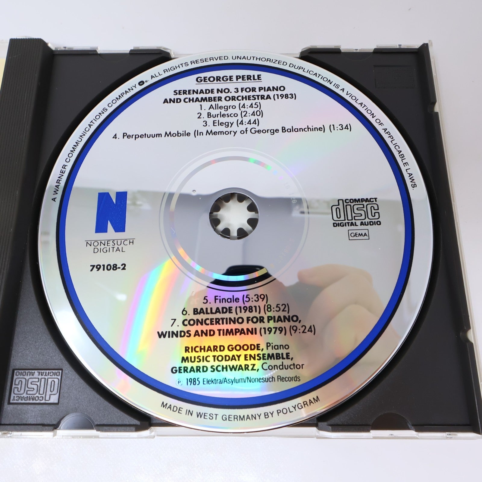 George Perle Serenade No. 3/Ballad/Concertino CD Gerard Schwarz/Richard Goode