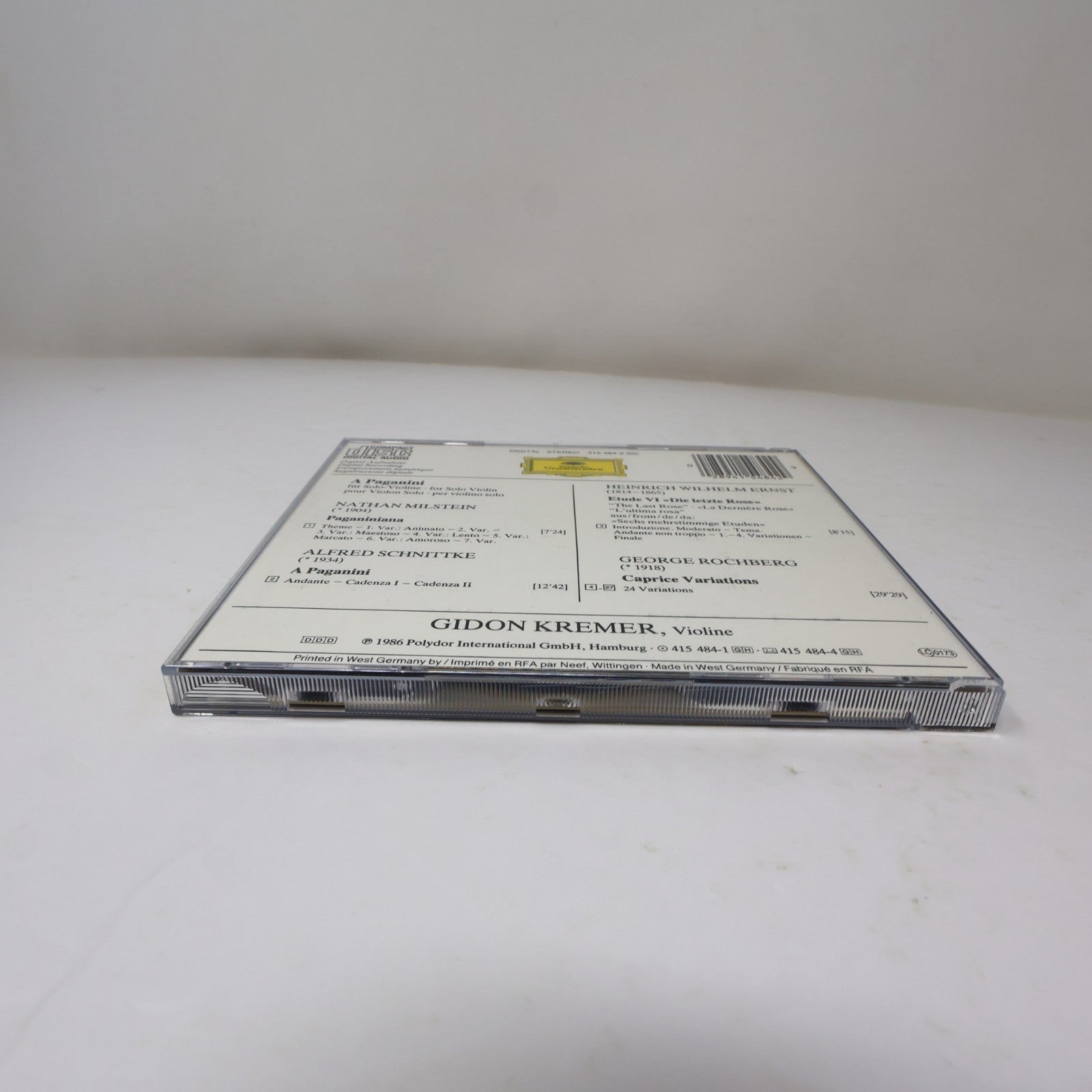 A Paganini Virtuoso Violin Music/Virtuose Musik Für Violine CD Gidon Kremer 1986