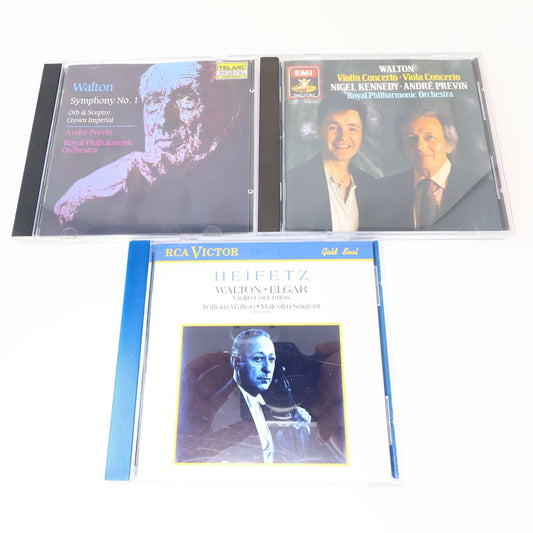 Walton Violin 3 CD Lot Violin/Viola Concertos/Symphony #1 Nigel Kennedy Prévin