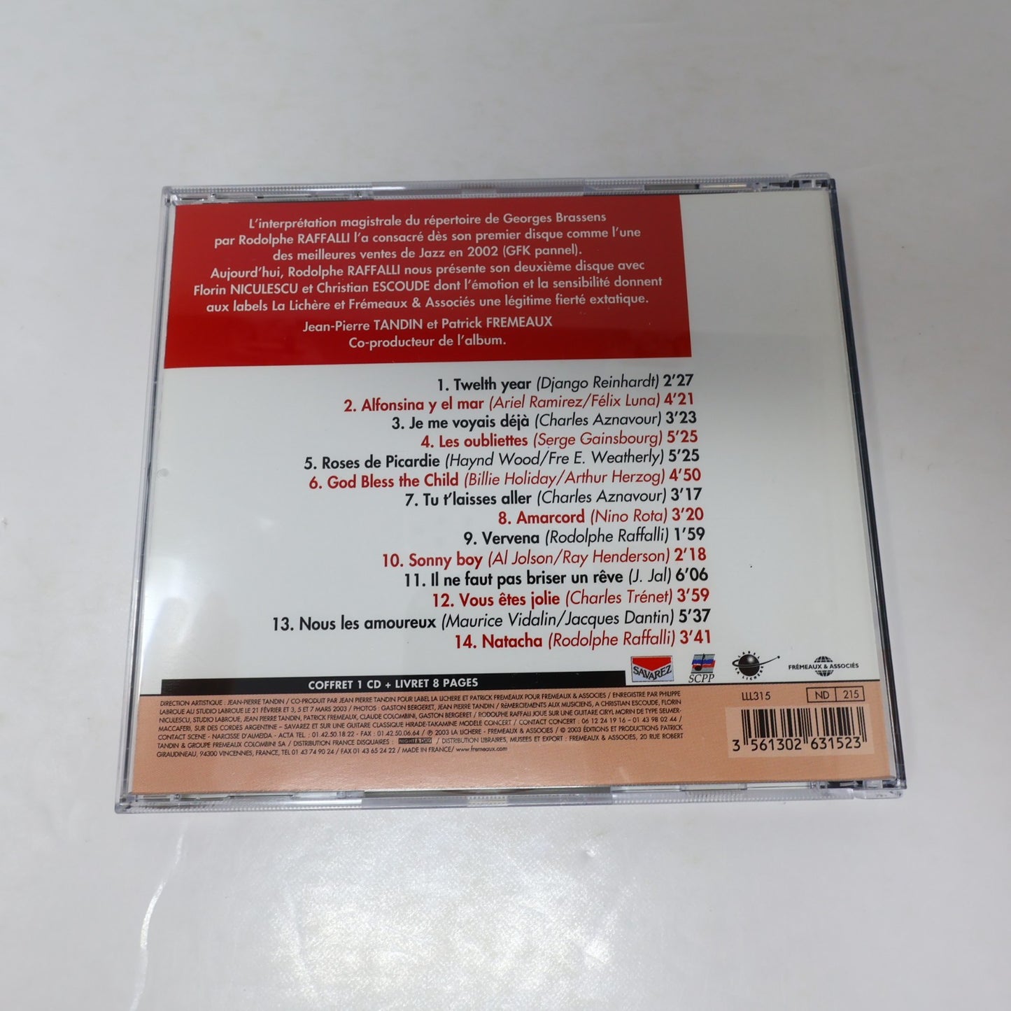 Rodolphe Raffalli CD Gypsy Swing Guitar Jazz Twelfth Year/Alfonsina Y El Mar