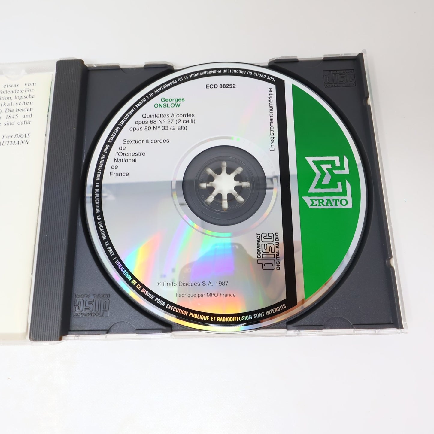 Georges Onslow 2 Quintettes à Cordes CD Erato 1987 Classical Romantic ECD 88252