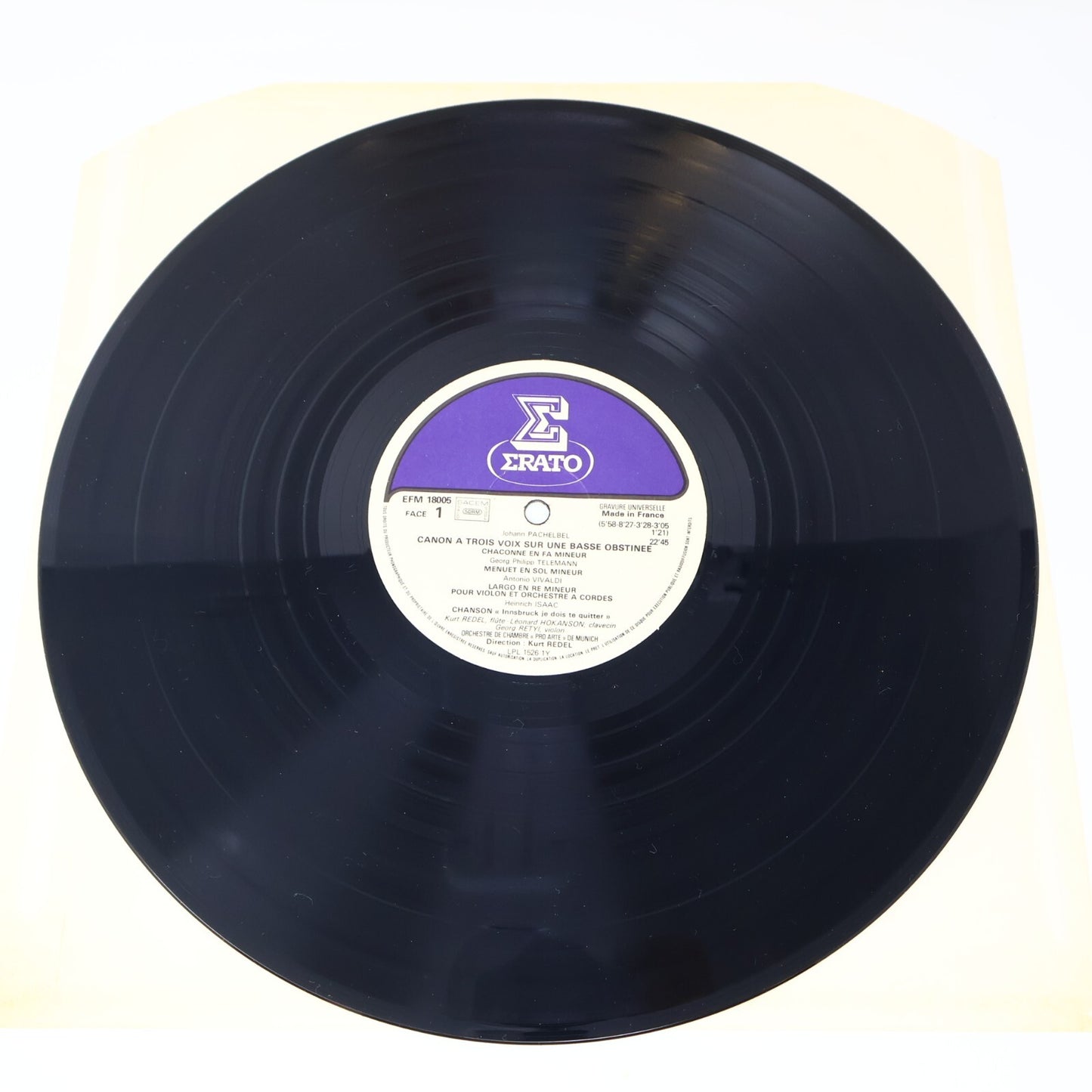 Le Canon De Pachelbel et Huit Pages Célèbres Kurt Redel Disque Record EFM 18005