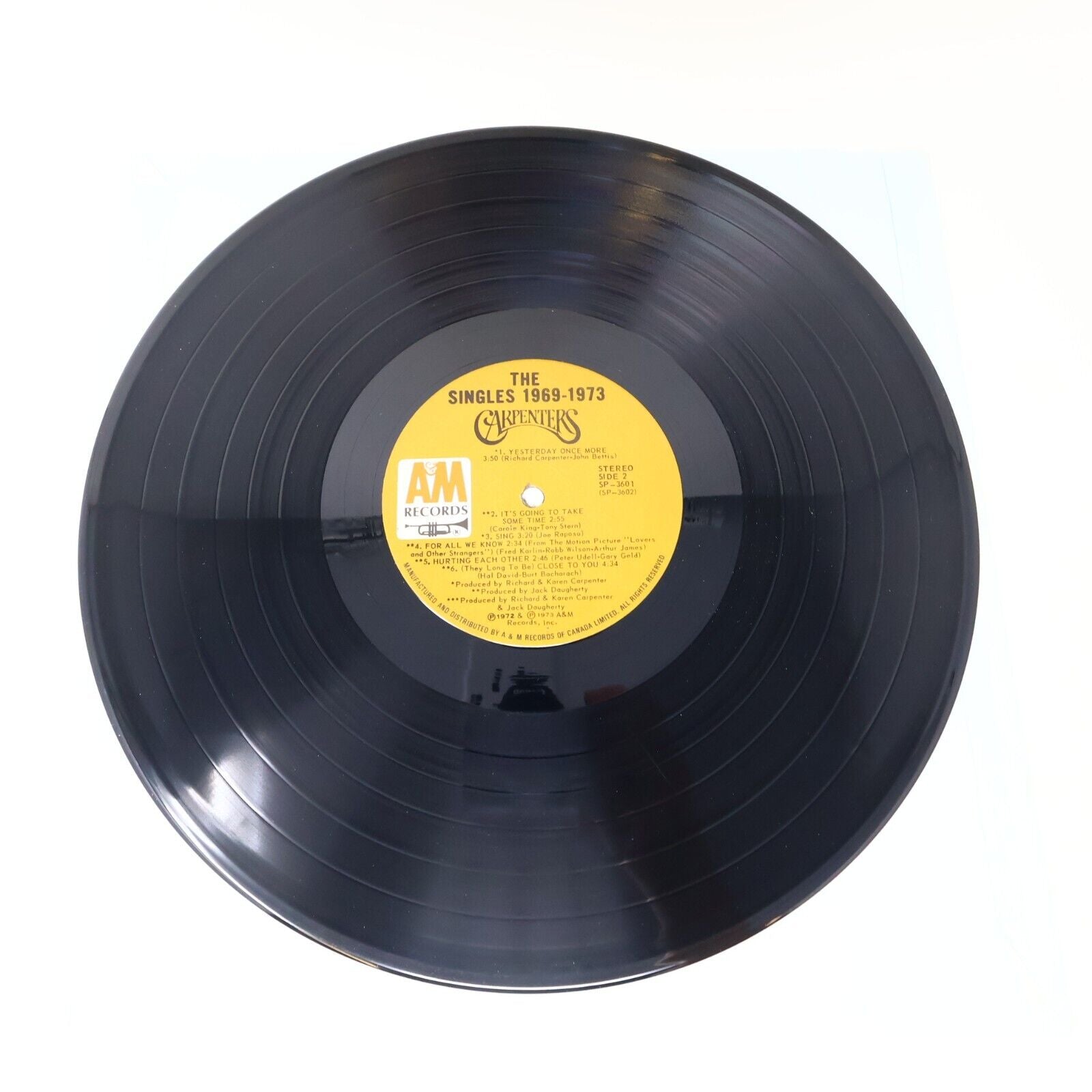 Carpenters The Singles 1969-1973 LP Vinyl Record SP 3601 A&M Top Of The World