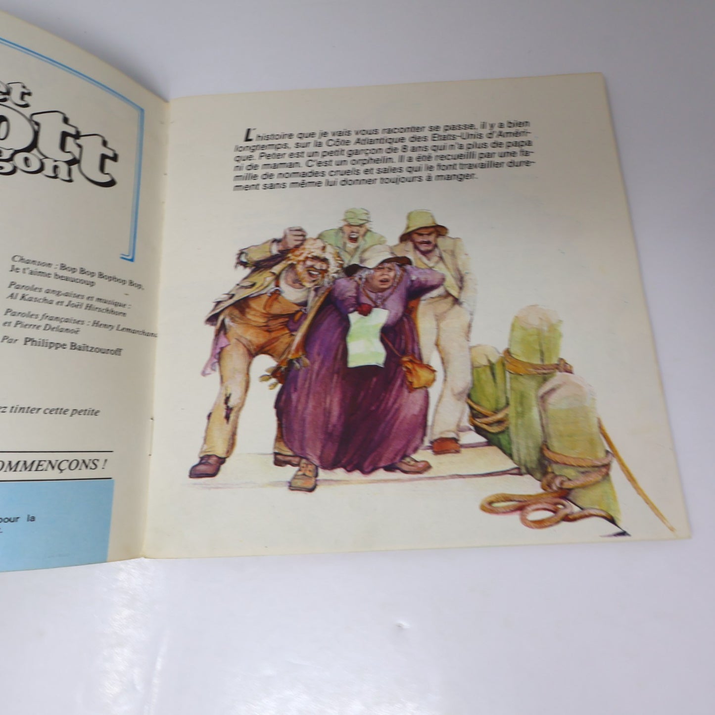 Disney Disneyland Lot 4 Livre Disque 7" Fantasia/Peter/Tuf-Tuf/Blanche Neige 70s