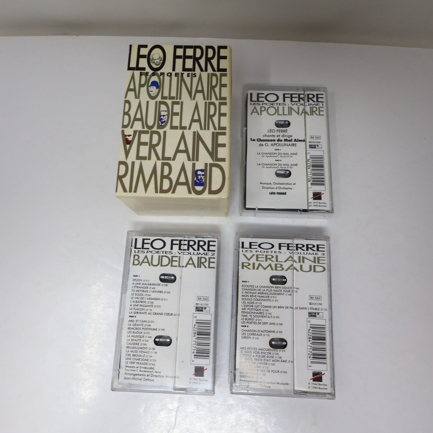 Léo Ferré Les Poètes Boîtier Cassette Apollinaire/Baudelaire/Verlaine Rimbaud