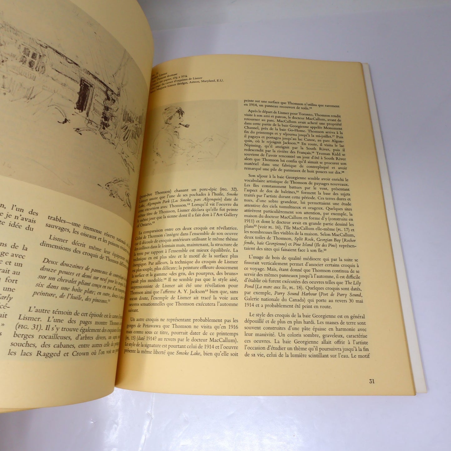 L'Art de Tom Thomson Art Gallery of Toronto 1972 Catalogue d'Exposition Français