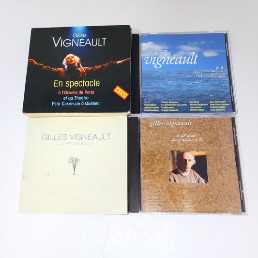 Gilles Vigneault Lot 4 CDs Vivre Debout/Retrouvailles Folk Country Pop 1996-2014
