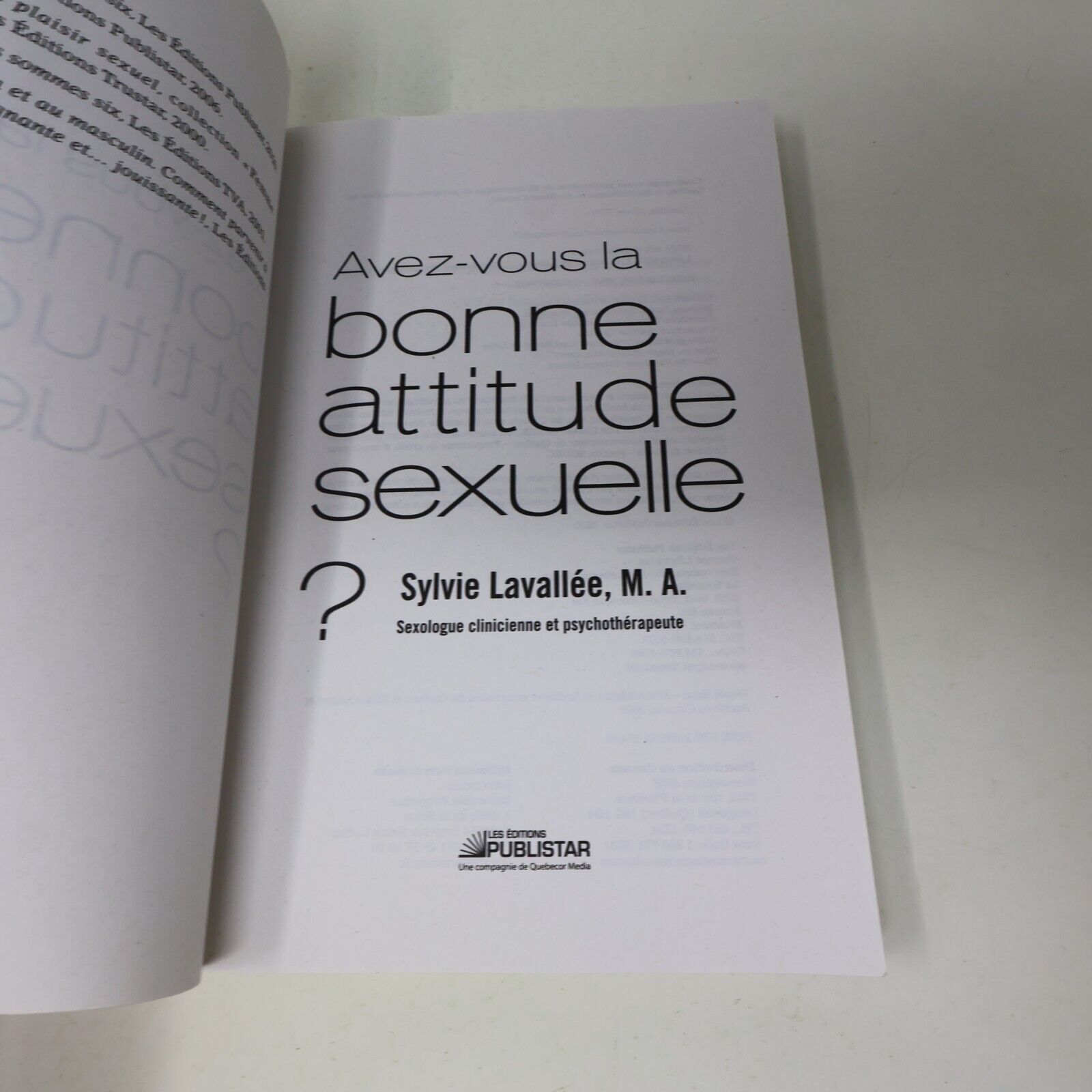 2010 Avez-Vous la Bonne Attitude Sexuelle? Sylvie Lavallée Sexualité Publistar