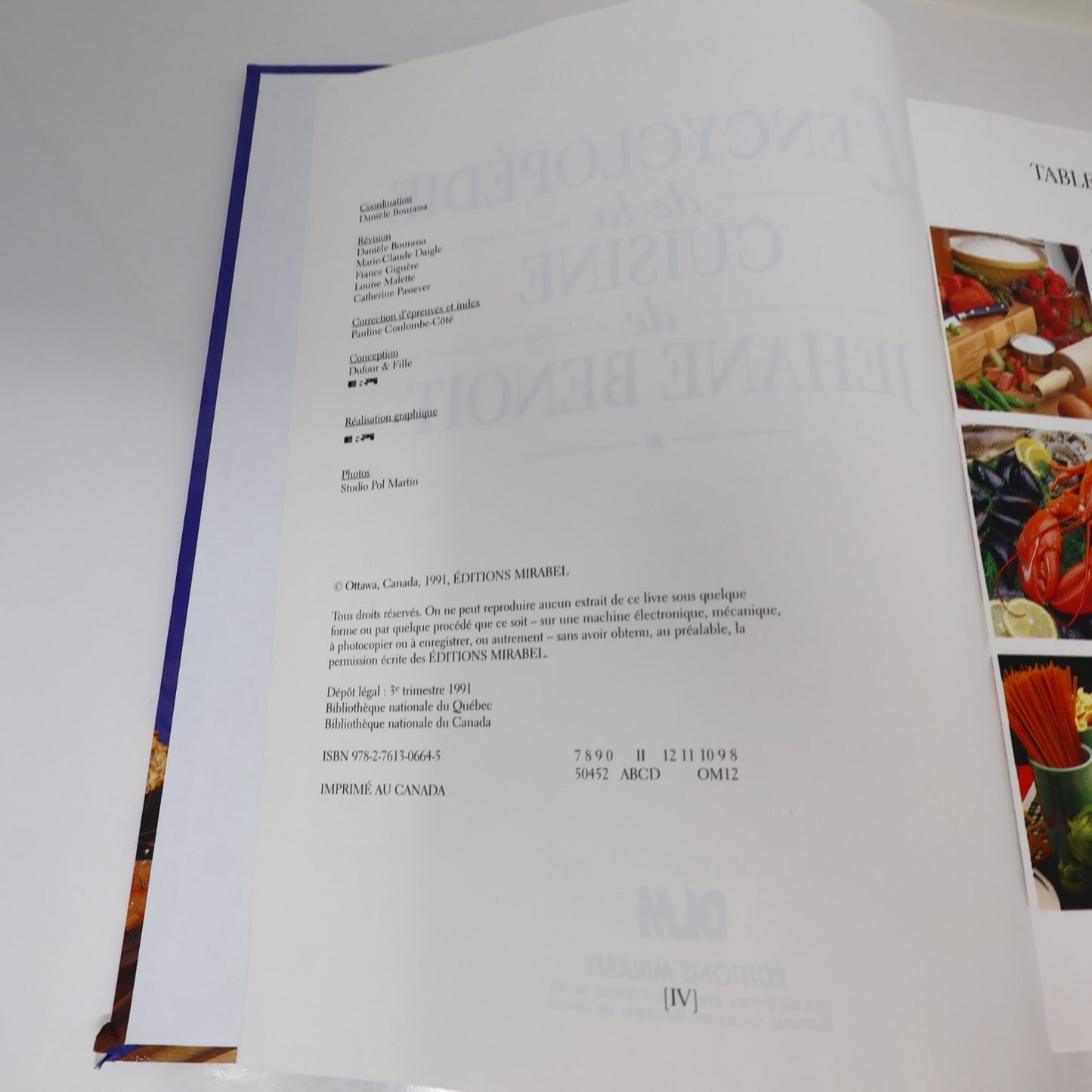 L'Encyclopédie de la Cuisine de Jehane Benoit Mirabel 1991 HC Français French
