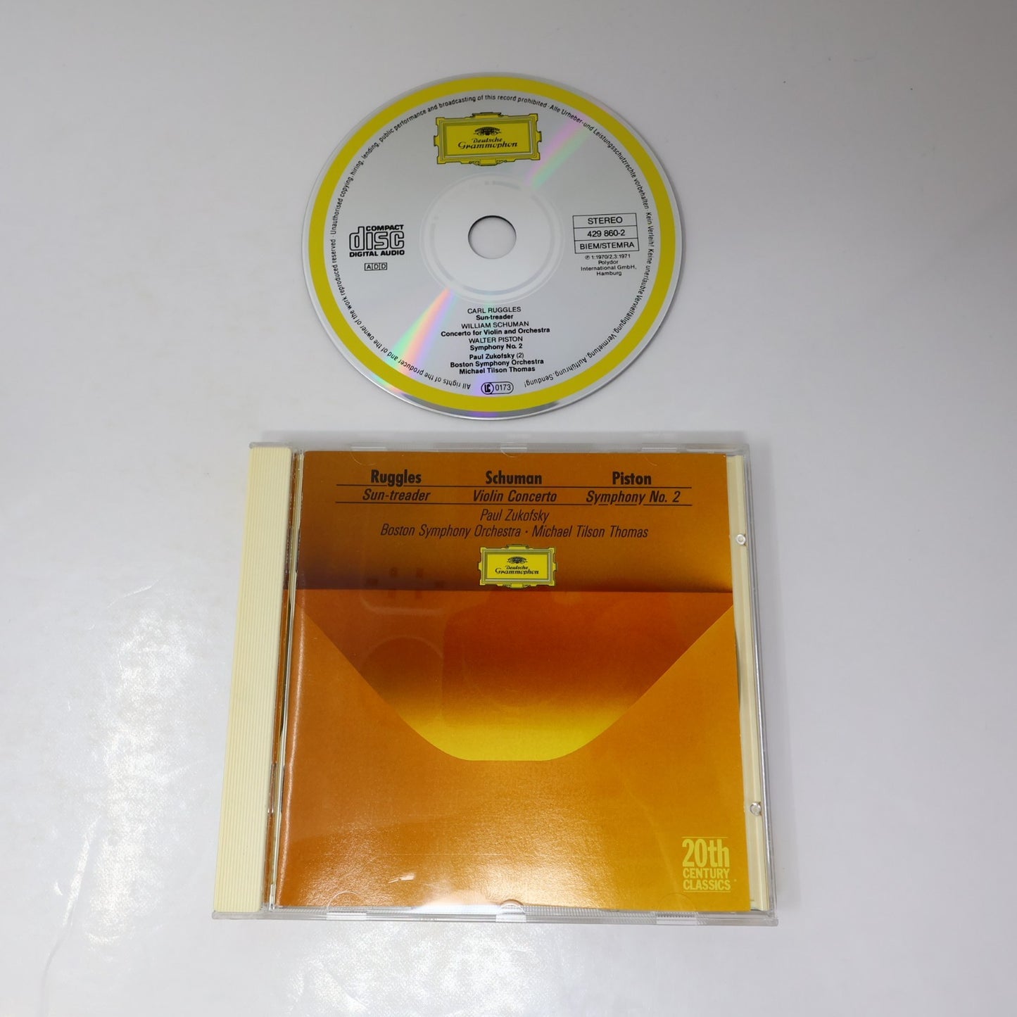 Ruggles Sun-Treader/Piston Symphony 2/Schuman Violin Concerto CD Zukofsky/Thomas