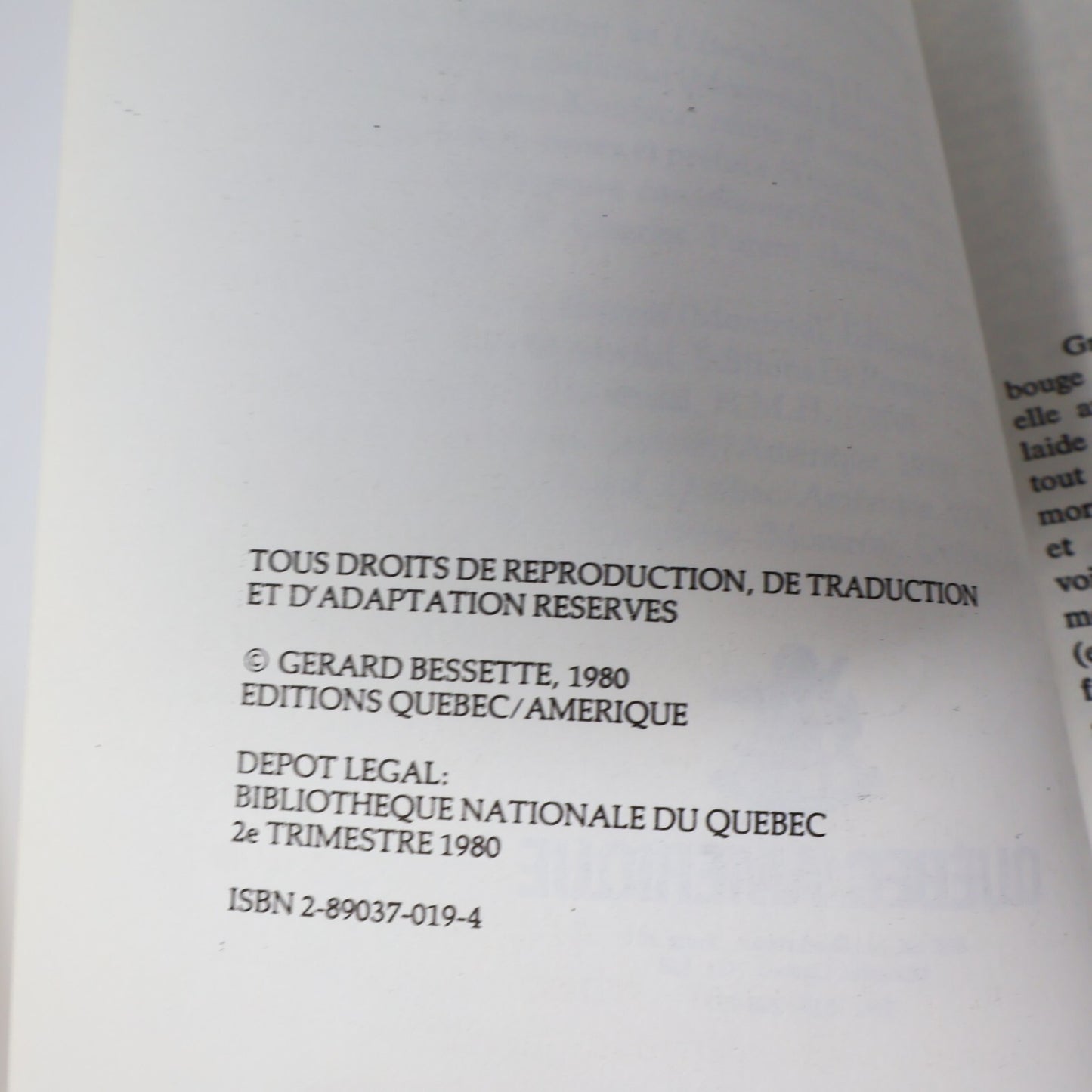 Gérard Bessette Lot 4 Livres Cycle/Commensale/Semestre Littérature Québécoise PB