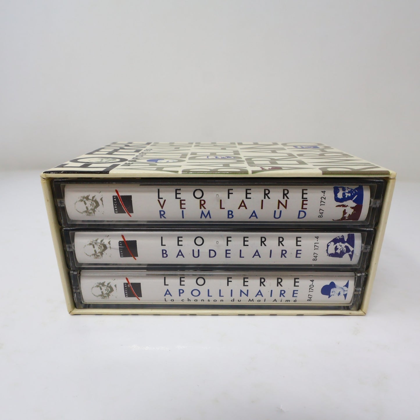 Léo Ferré Les Poètes Boîtier Cassette Apollinaire/Baudelaire/Verlaine Rimbaud