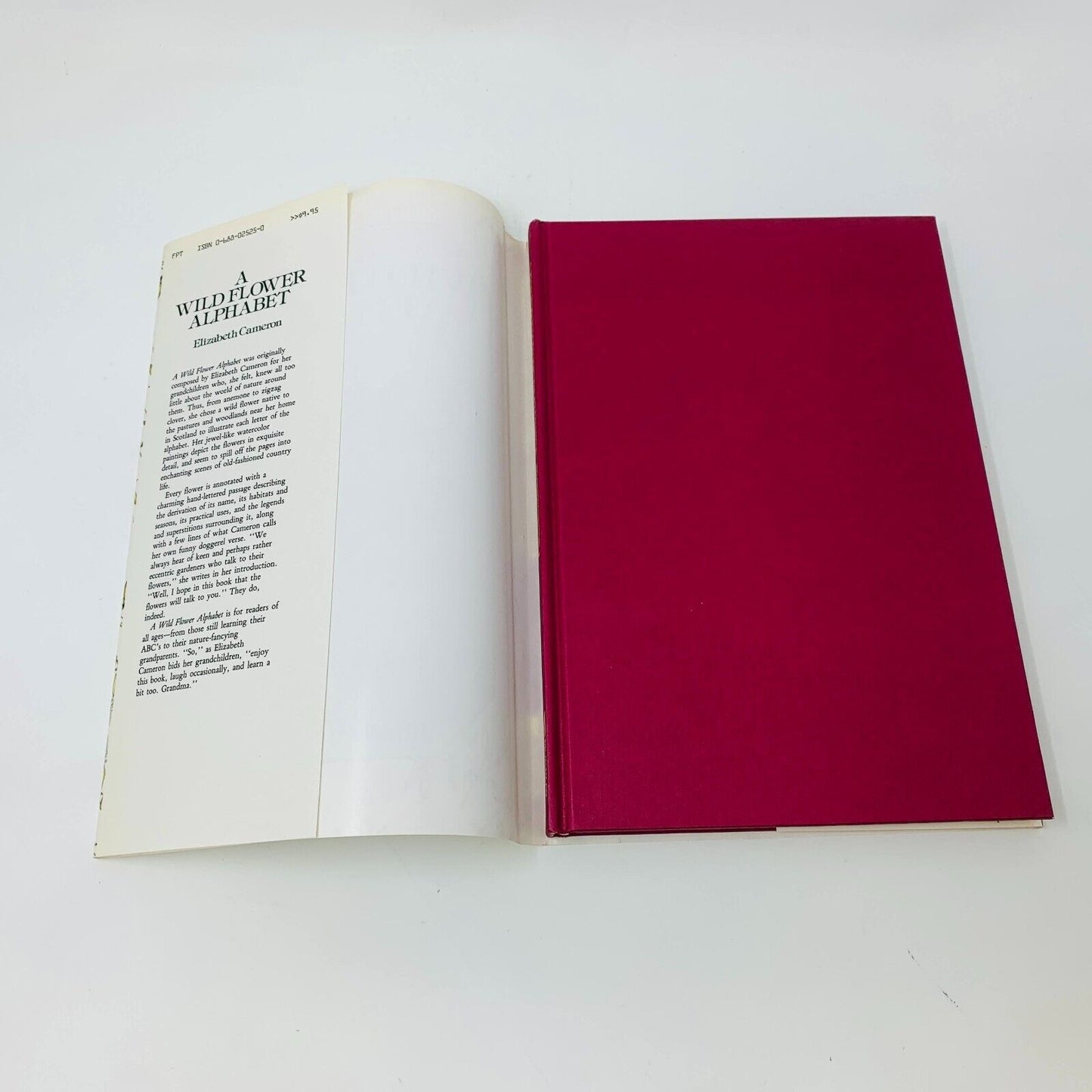 1984 A Wild Flower Alphabet Morrow Hardcover DJ Elizabeth Cameron 1st Print