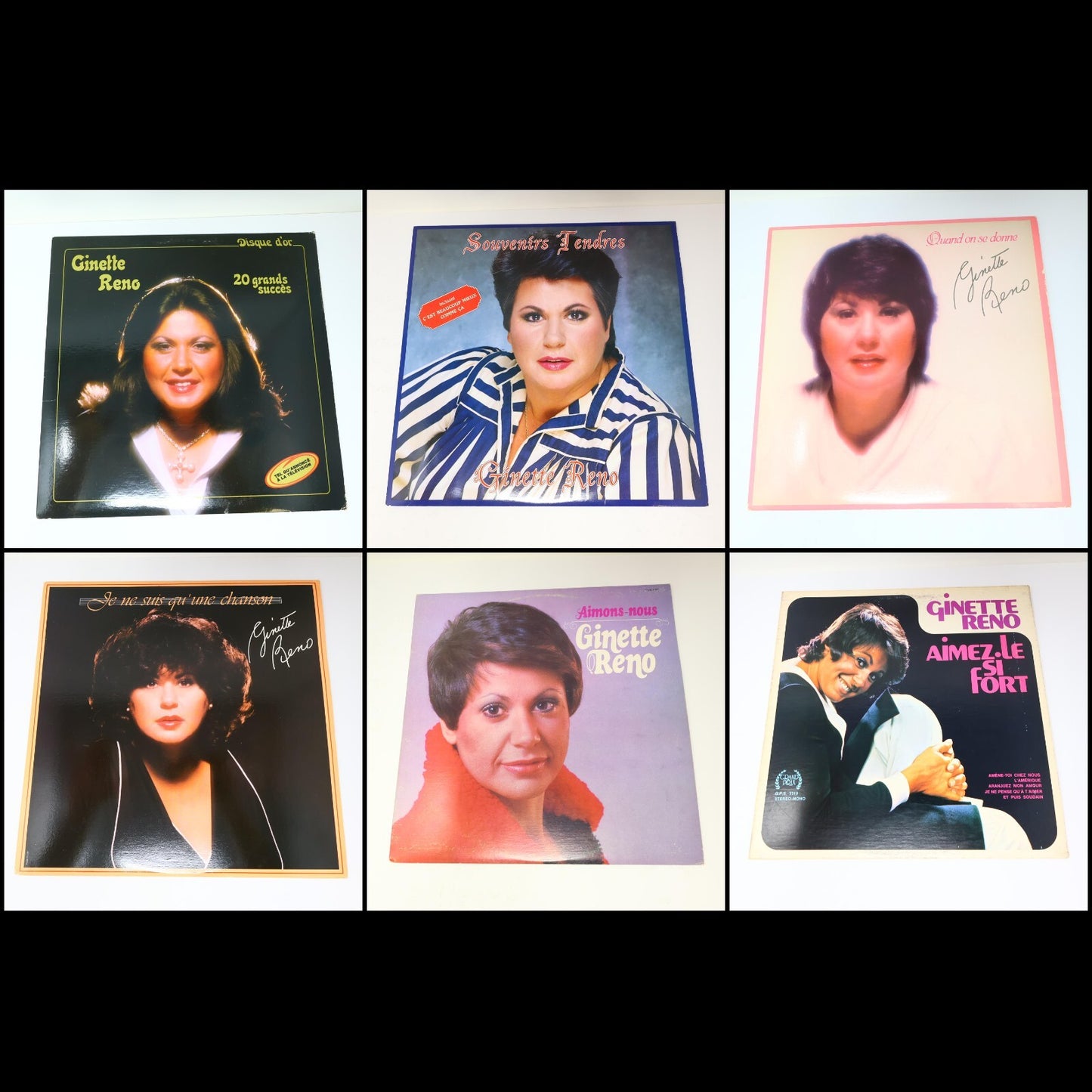 Ginette Reno Lot 6 Disques Record Aimons-nous/Quand On Se Donne/20 Grands Succès