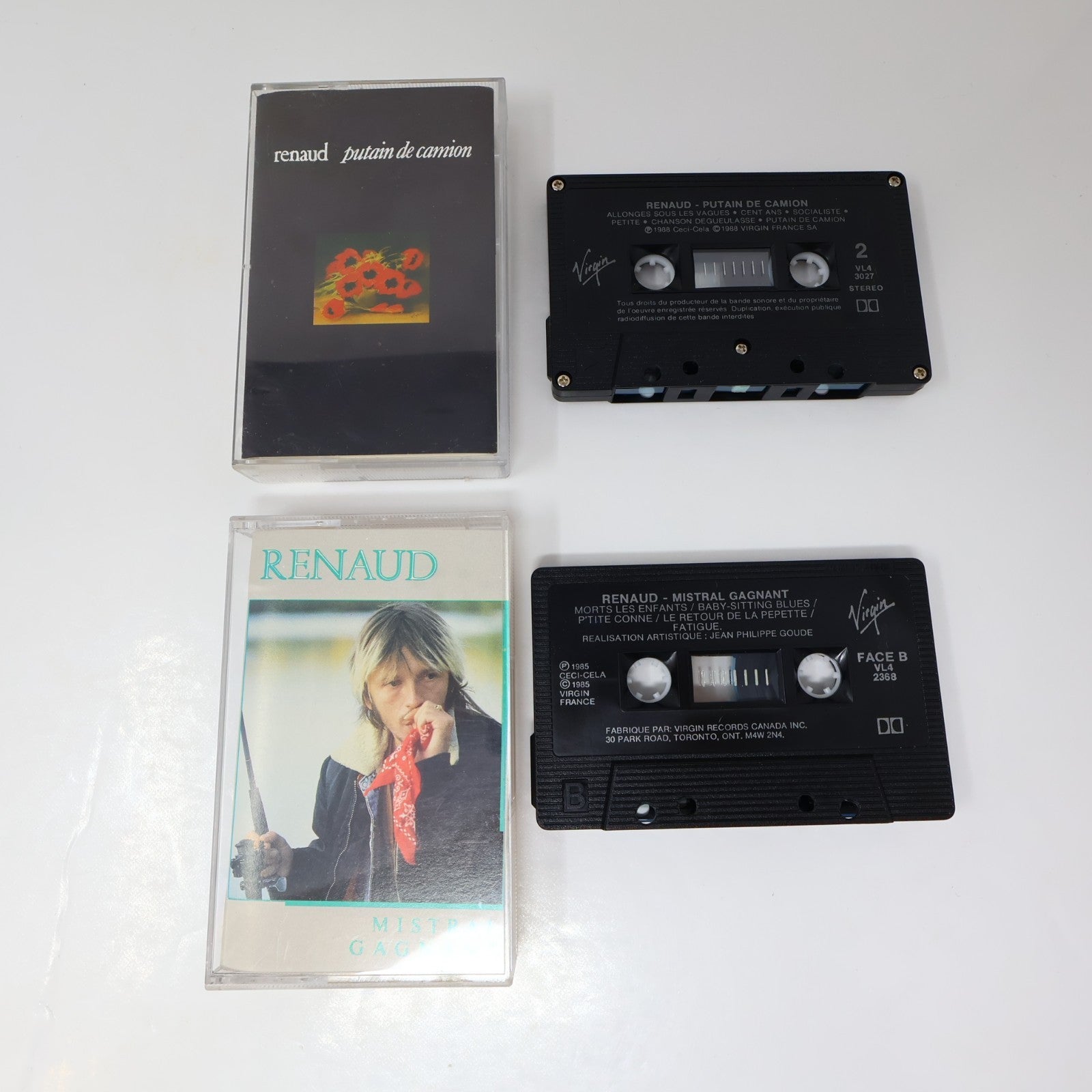 Renaud Lot 3 Cassettes Mistral Gagnant/Putain de Camion/Retour de Gérard Lambert
