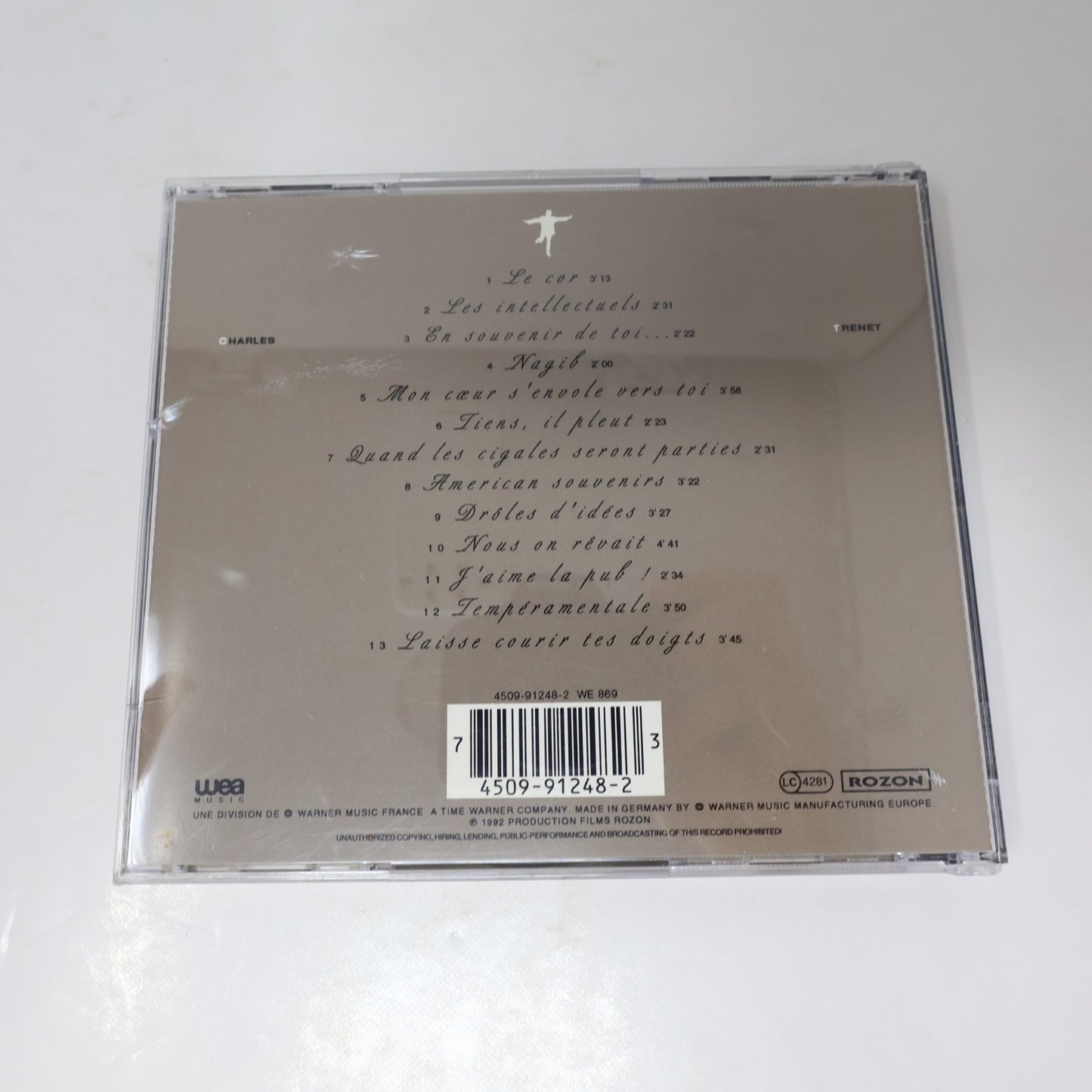 Trenet Mon Coeur S'envole CD 1992 Le Cor/Les Intellectuels/Tiens, Il Pleut/Nagib
