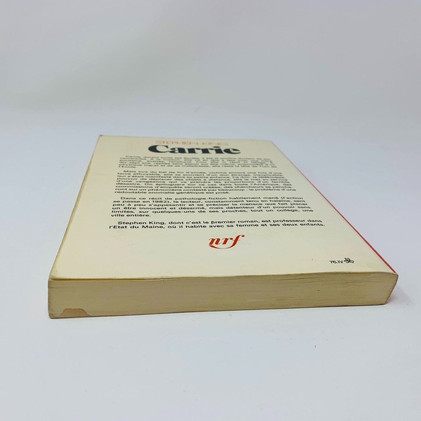 1976 Carrie Gallimard nrf Stephen King 1st Edition France Français French Livre