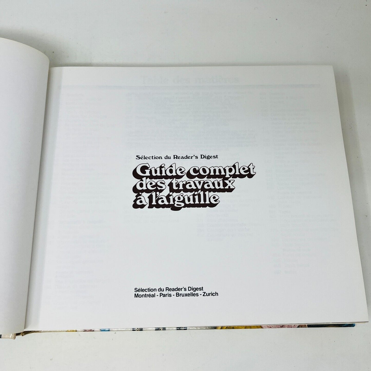 1981 Guide Complet des Travaux à l'Aiguille Couture Sélection du Reader's Digest