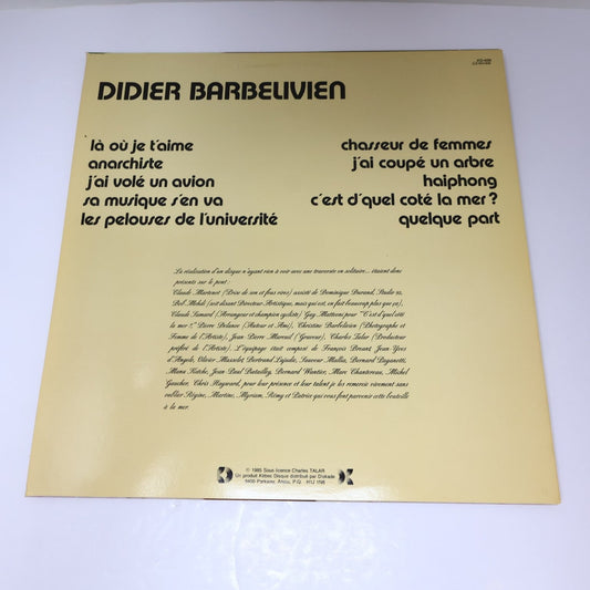 Didier Barbelivien Là où Je T'aime 12" Record 1985 Kébec-Disc French Pop KD-636