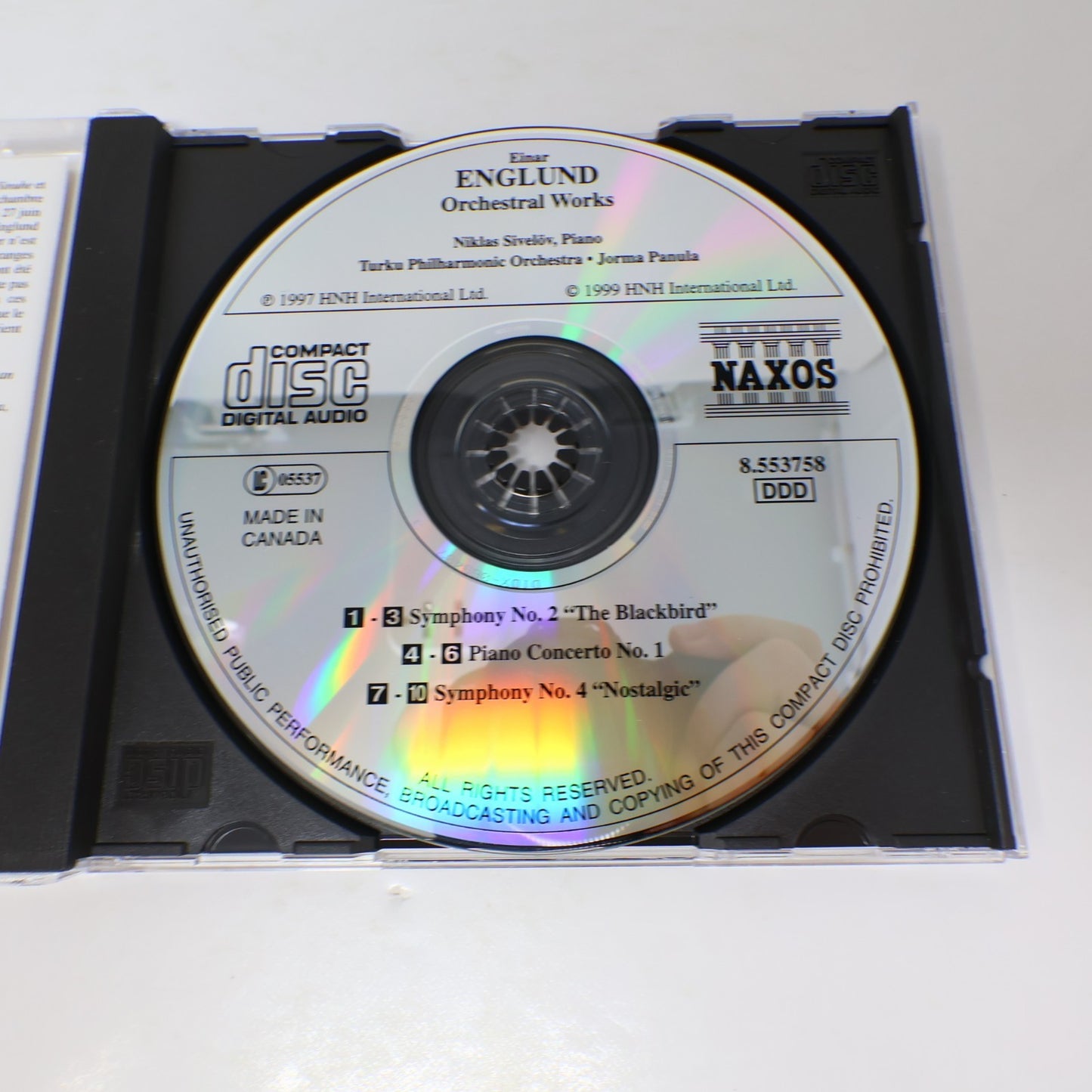 Einar Englund CD Orchestral Works Naxos Niklas Sivelöv/Turku Philharmonic/Panula