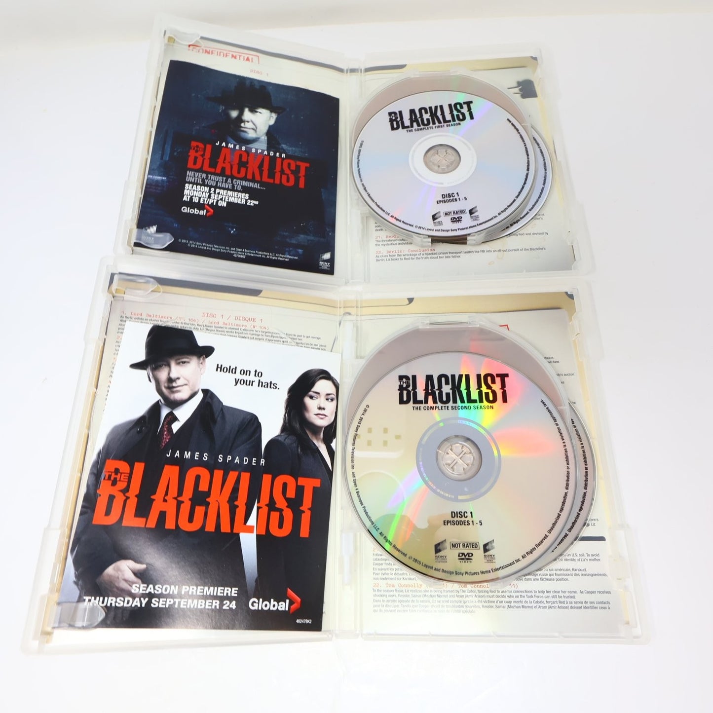 The Blacklist 2 DVD Lot Complete First & Second Seasons James Spader Region 1