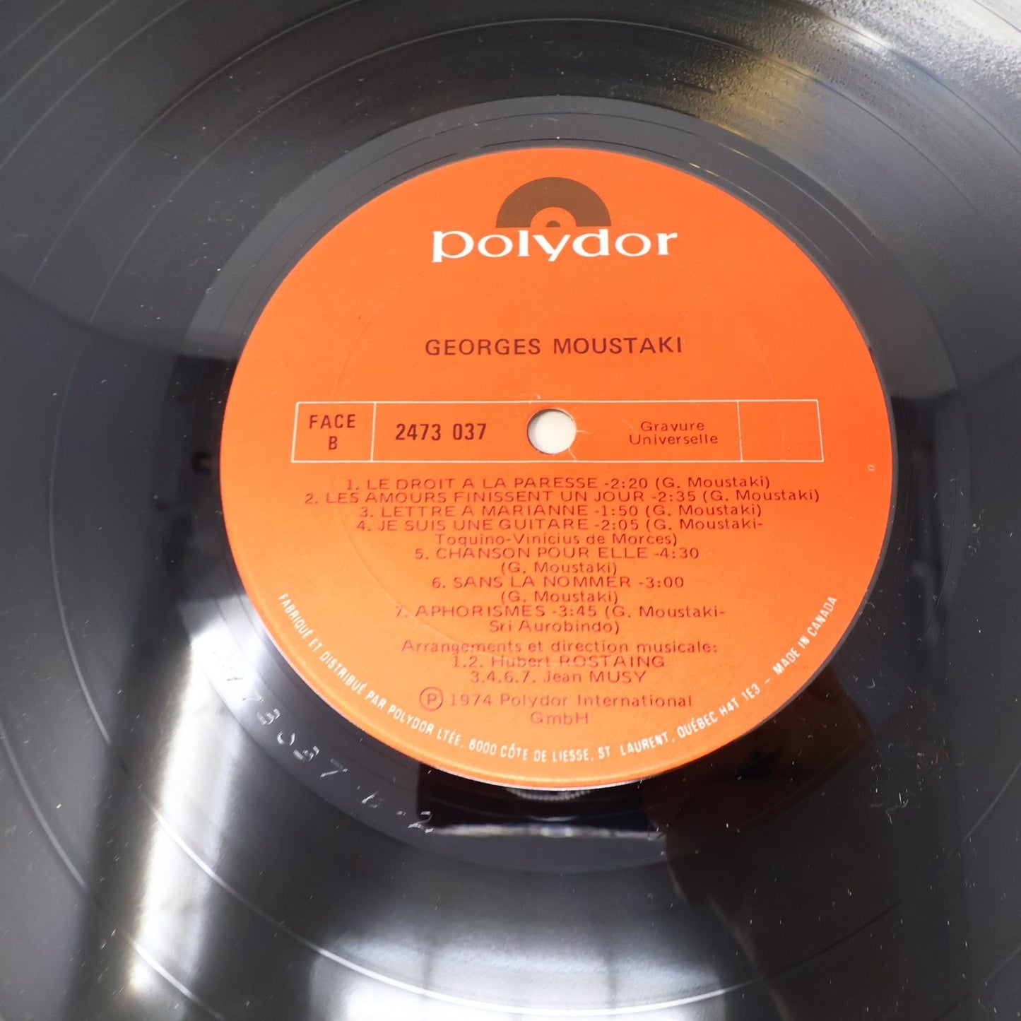 Georges Moustaki Lot 2 Disques Éponymes/Self Titled LP Record Polydor 1971-1974