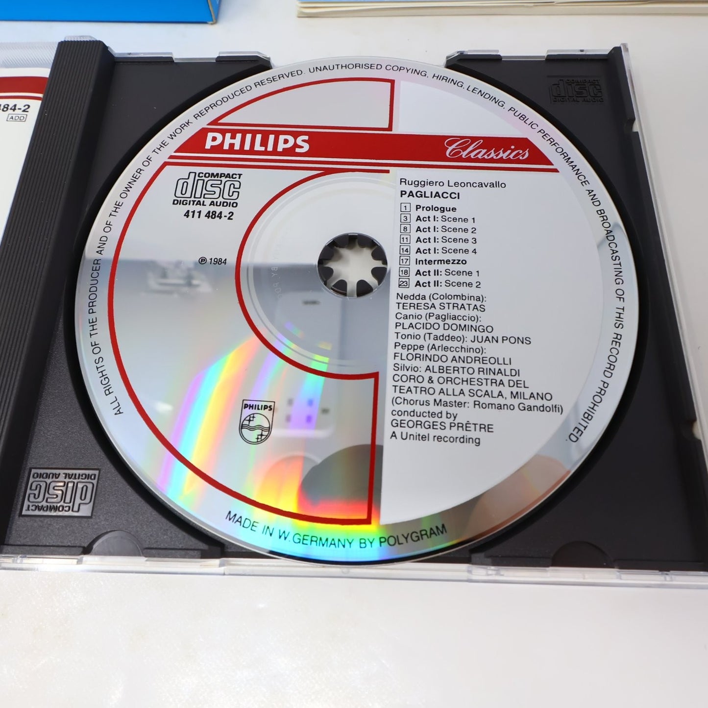 Leoncavallo Pagliacci CD 1983 Georges Prêtre Philips Classics Domingo/Stratas