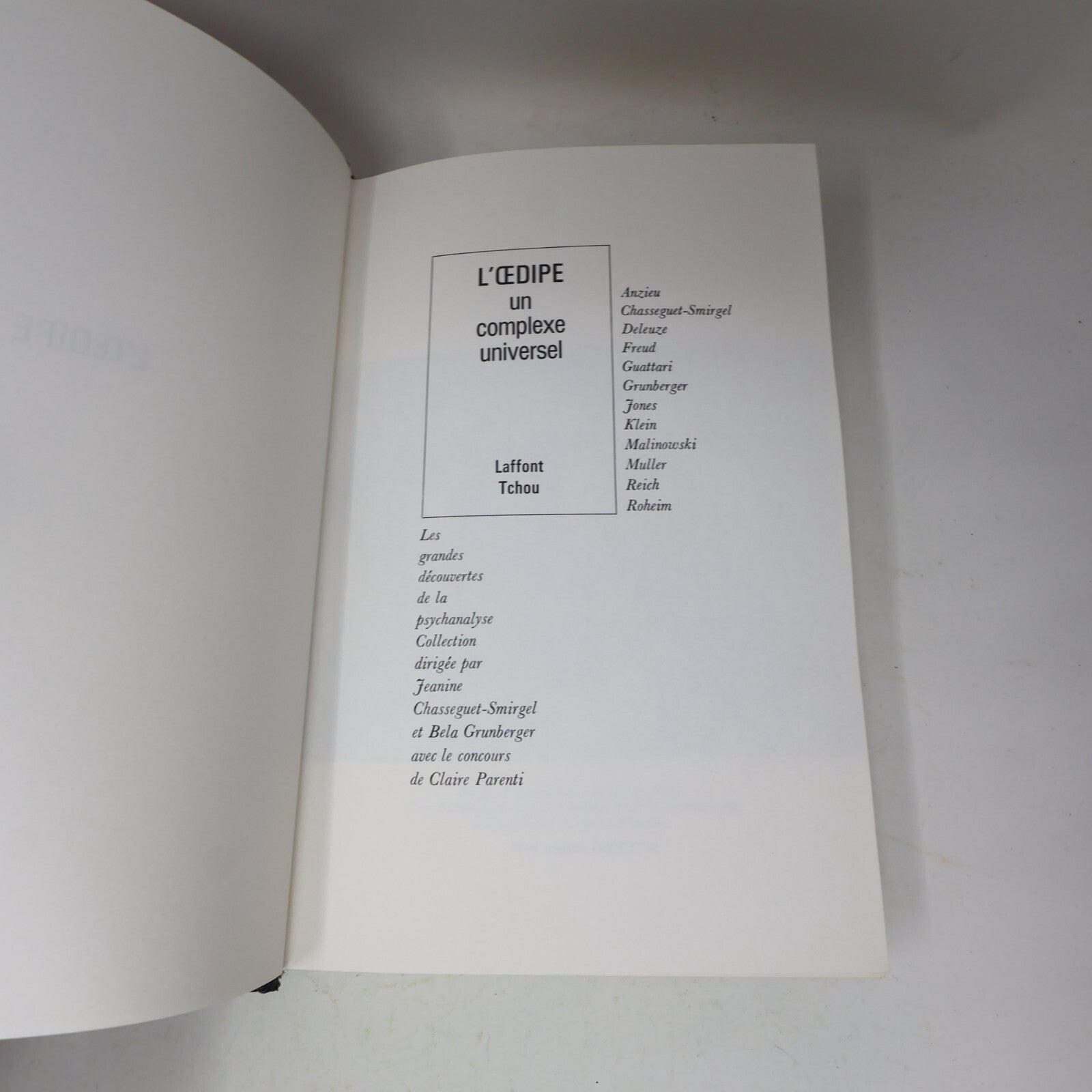 Les Grandes Découvertes de la Psychanalyse L'Œdipe un Complexe Universel 1978 HC