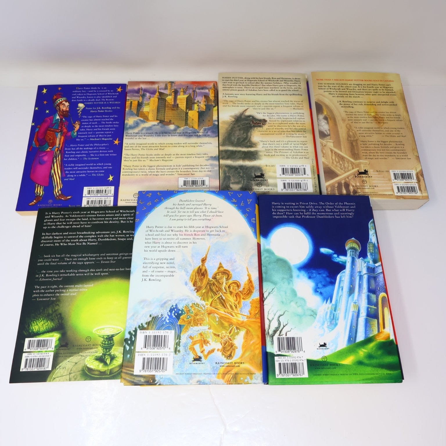 Harry Potter Complete Set Lot #1-7 Rowling 5 Paperback + 2 Hardcover Bloomsbury