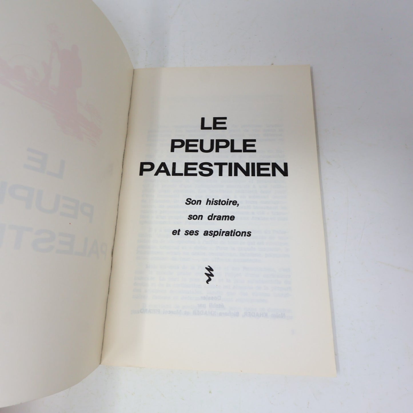 Apartheid et Sionisme/Le Peuple Palestinien Lot 2 Livres Khader/Bajoit/Pirard PB