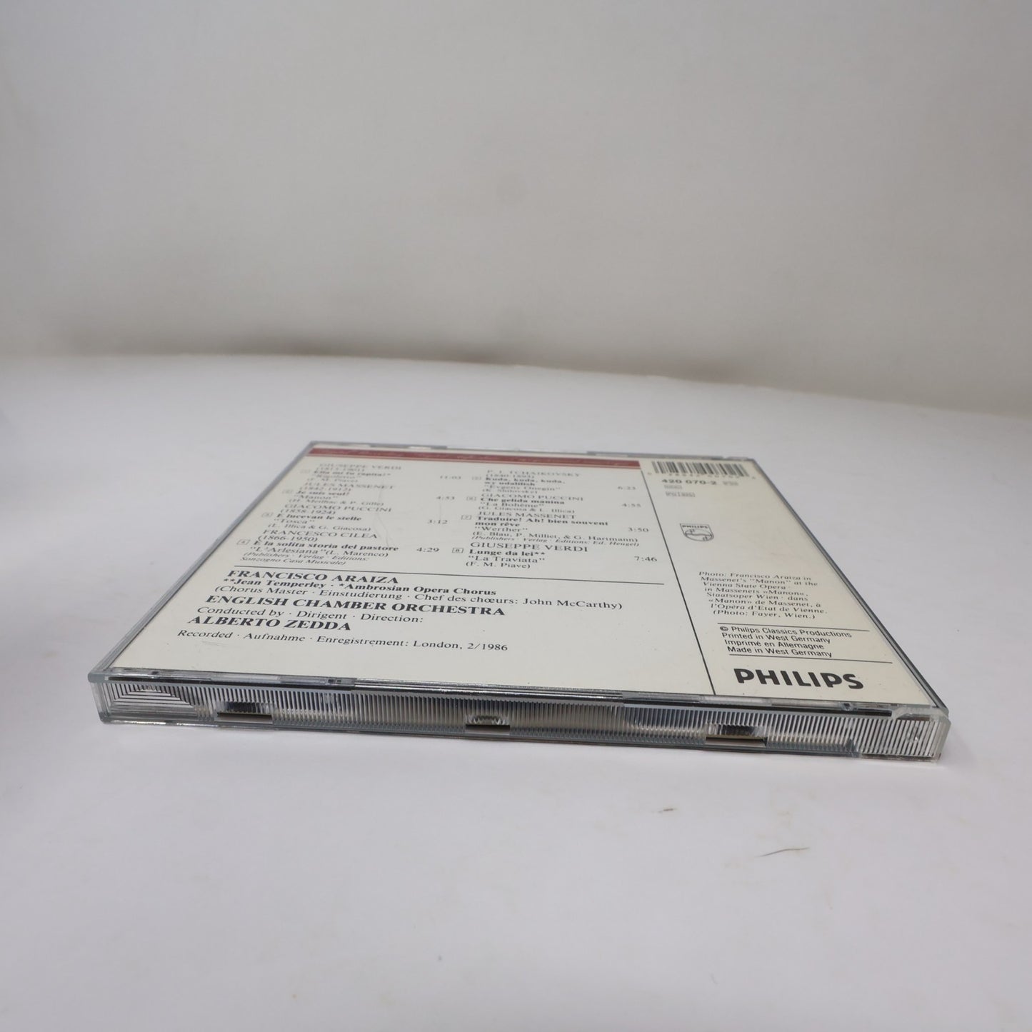 Francisco Araiza Opera Arias CD English Chamber Orchestra/Alberto Zedda Verdi