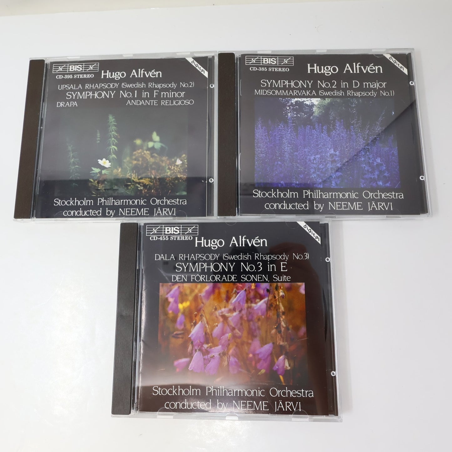 Hugo Alfvén 3 CD Lot Symphony 1-2-3 Stockholm Philharmonic Orchestra/Neeme Järvi