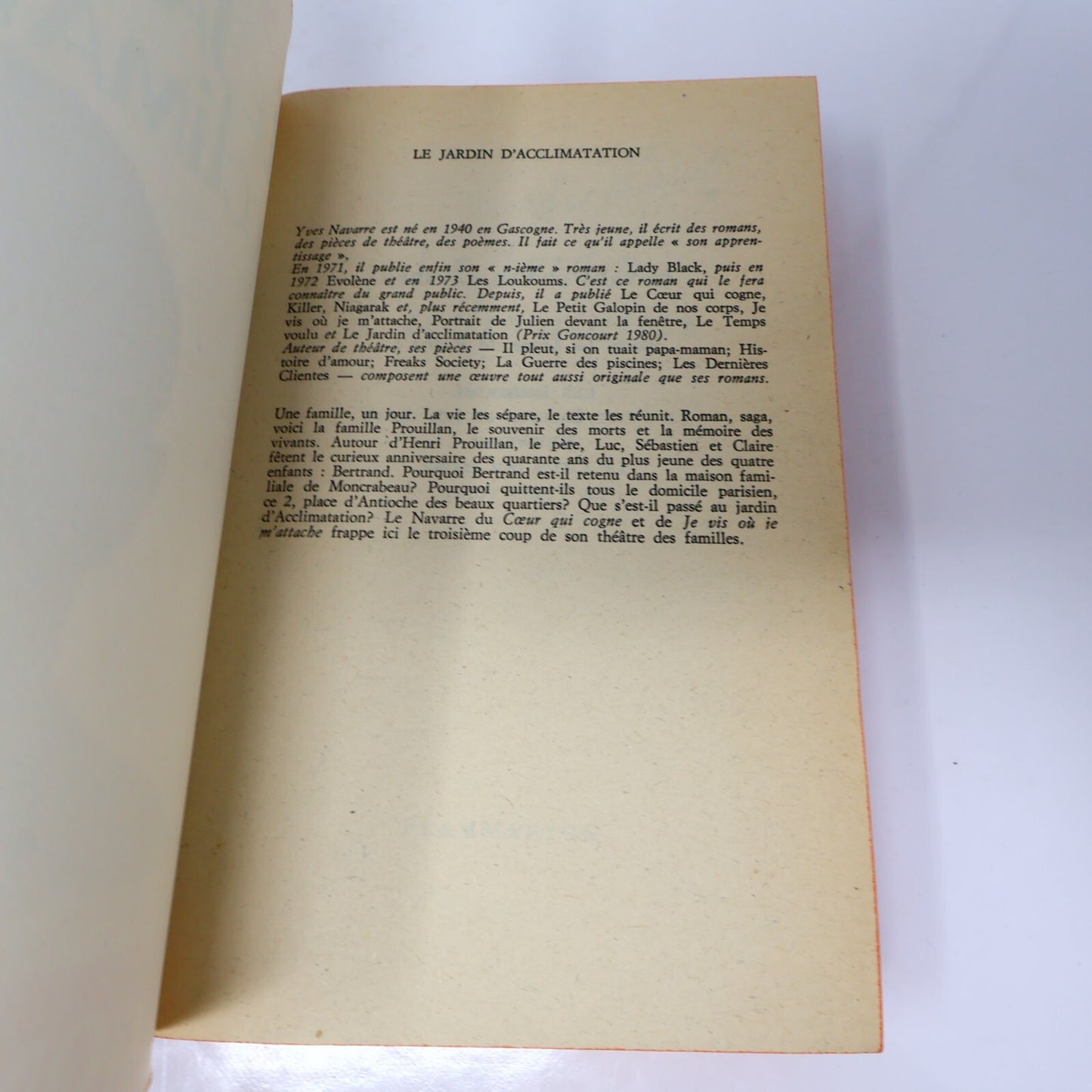 Yves Navarre Lot 2 Livres Poche Le Jardin d'Acclimatation/Loukoums Roman France